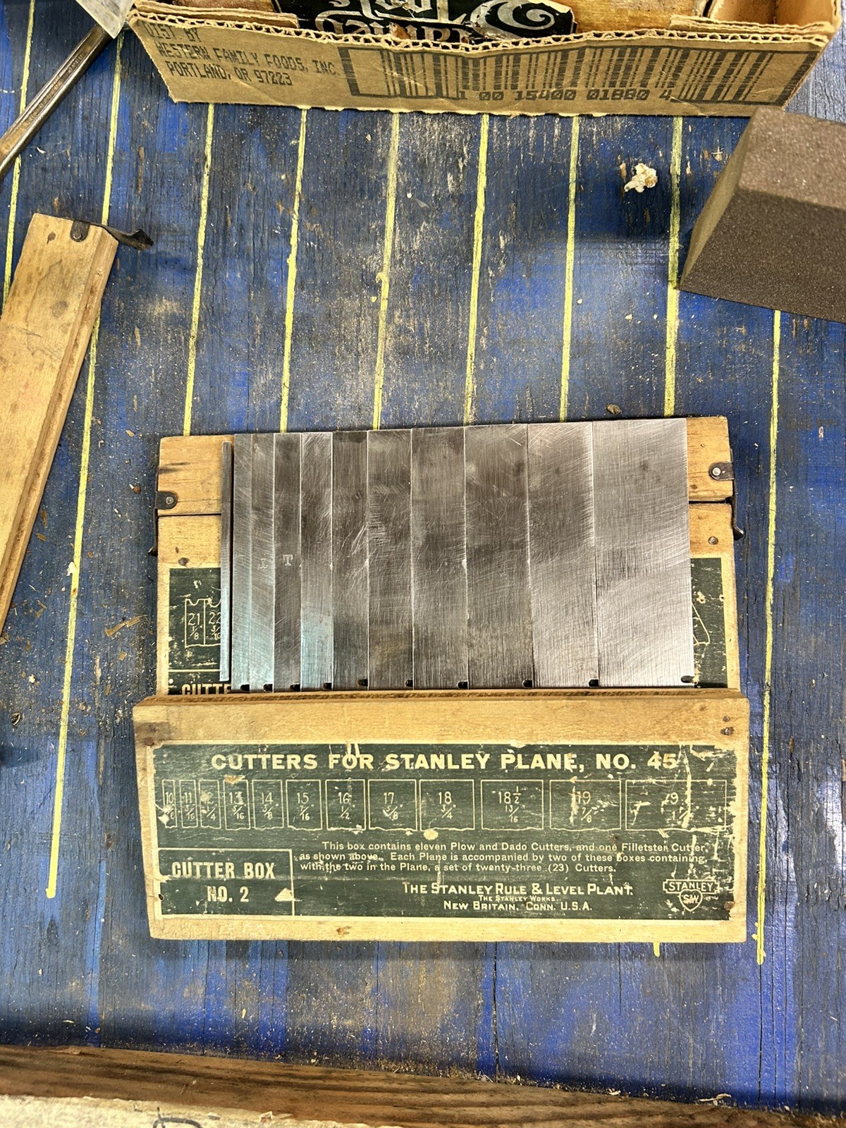 Stanley 45 Combination Plane Cutters Orig Box Very Clean not complete