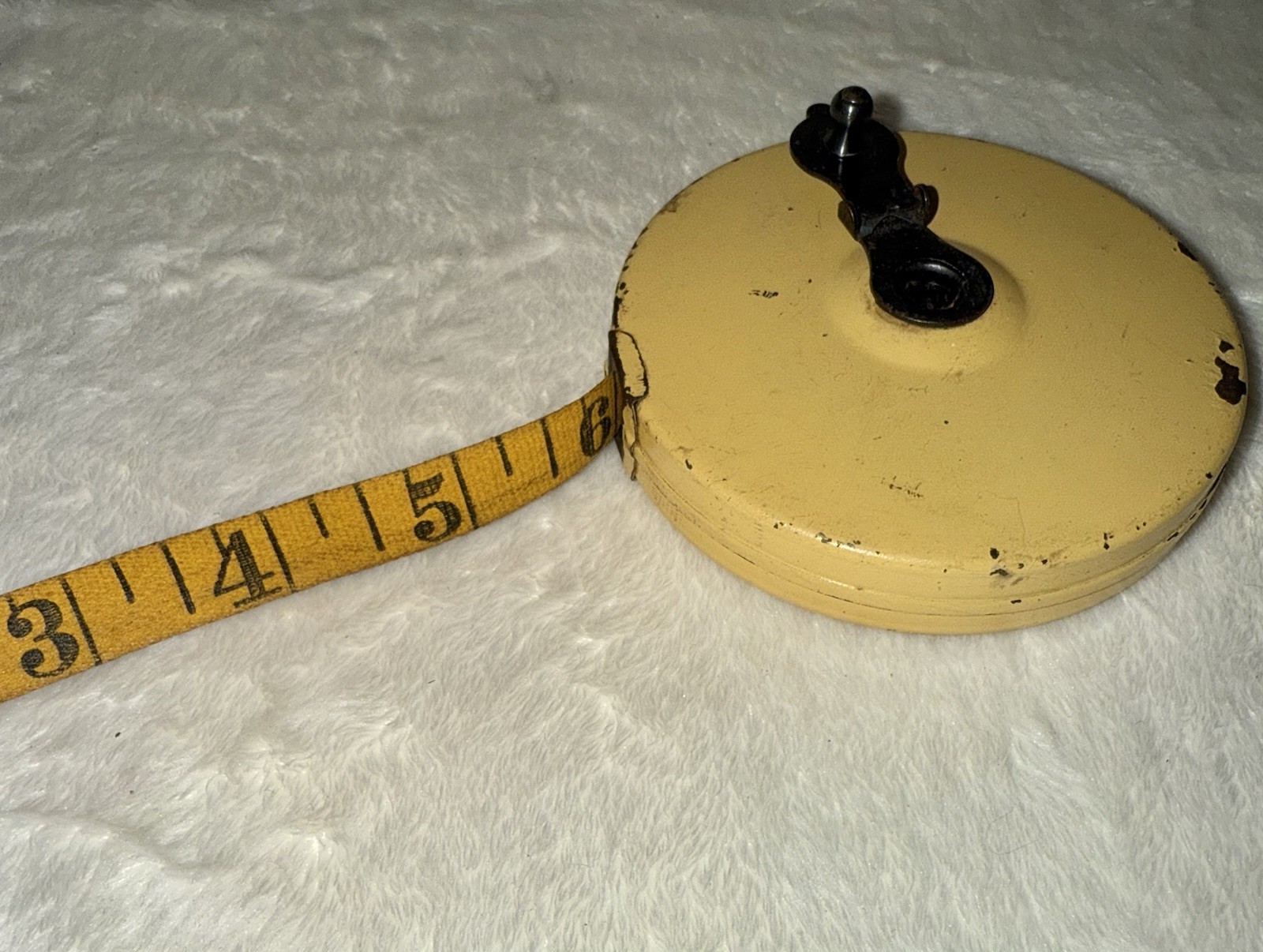 Antique LUFKIN Metal Hand Crank Tape Measure, Fabric Tape (Older Style) 50 Feet