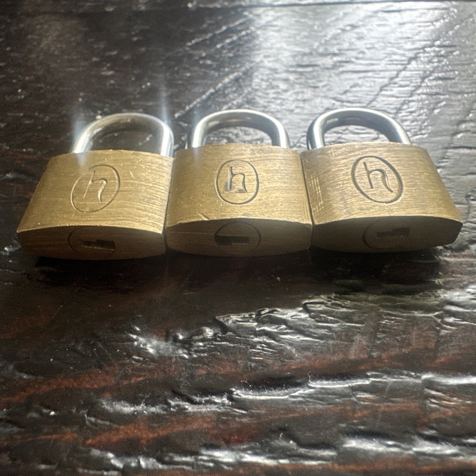 Vintage Hartmann Genuine Luggage Brass Padlocks & Key | 3 Locks & 1 Key
