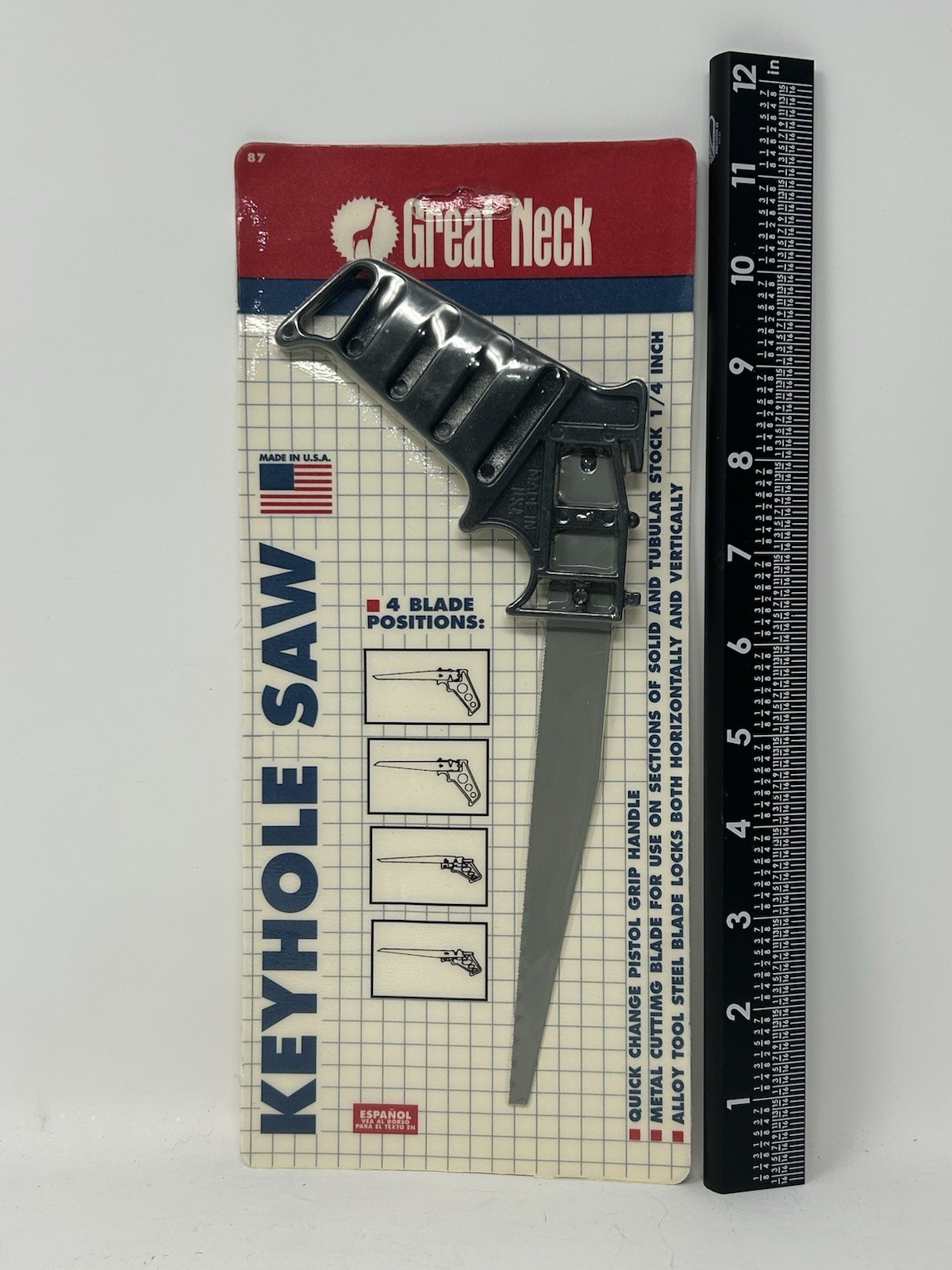 Vintage-NOS Great Neck 87 Keyhole Saw 24 TPI Metal Cutting Blade 🇺🇸