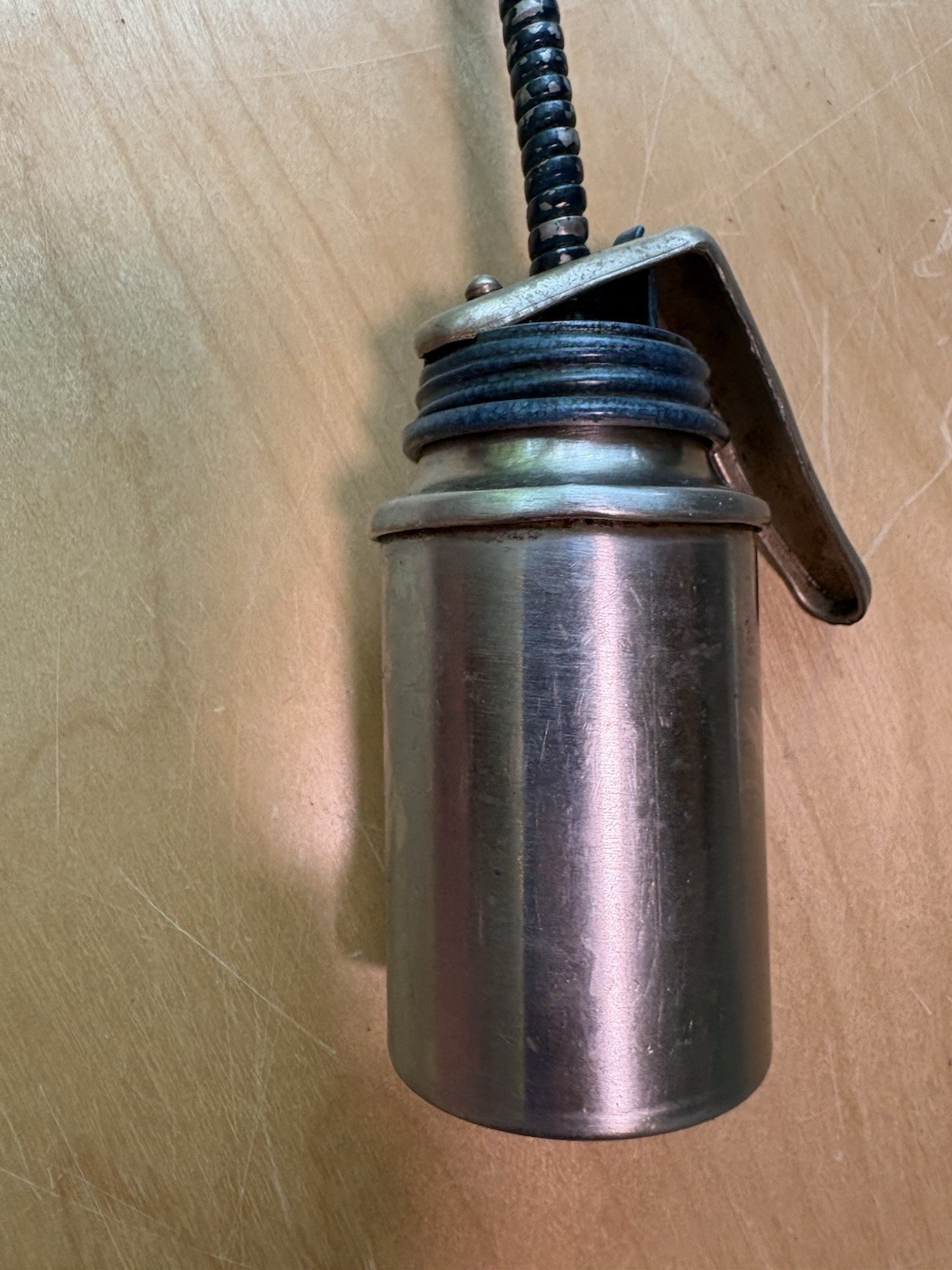 Vintage Brevettato 4 Inch Finger Pump Oil Can Made in Italy