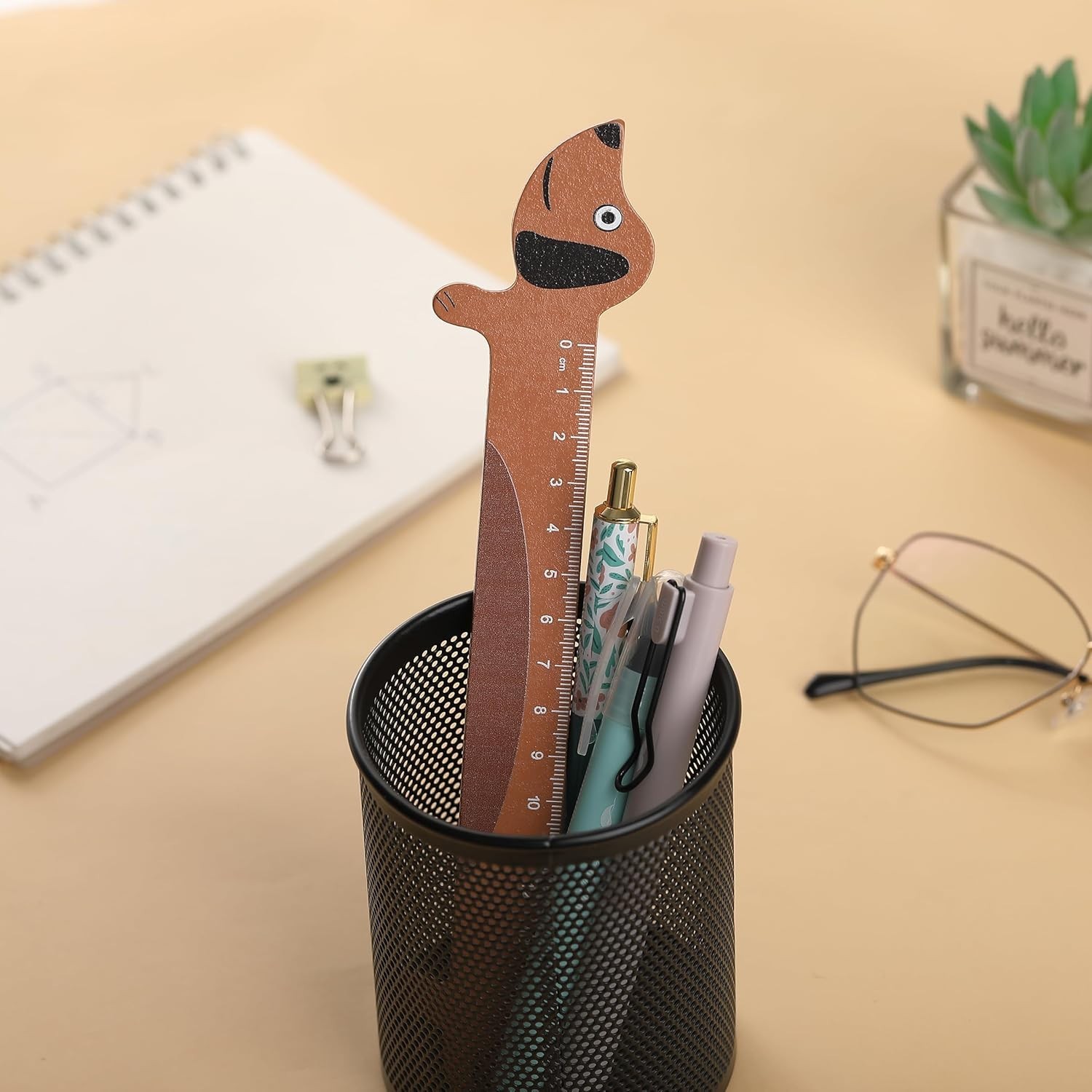 Colorful Sausage Dog Ruler, 15cm for Precise Measurements & Playful Styling