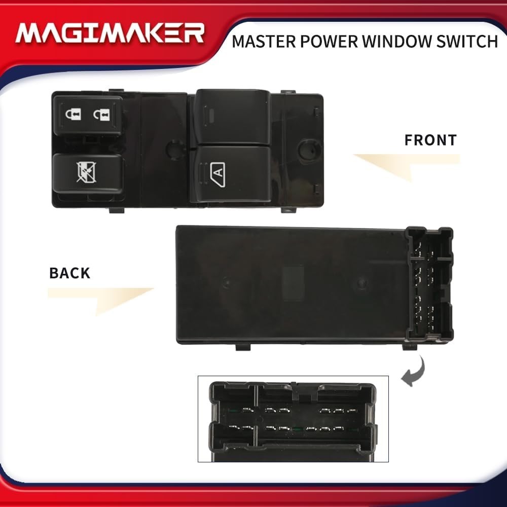 Driver Door Power Master Window Switch 25401-1PA0C Compatible with Nissan NV1500
