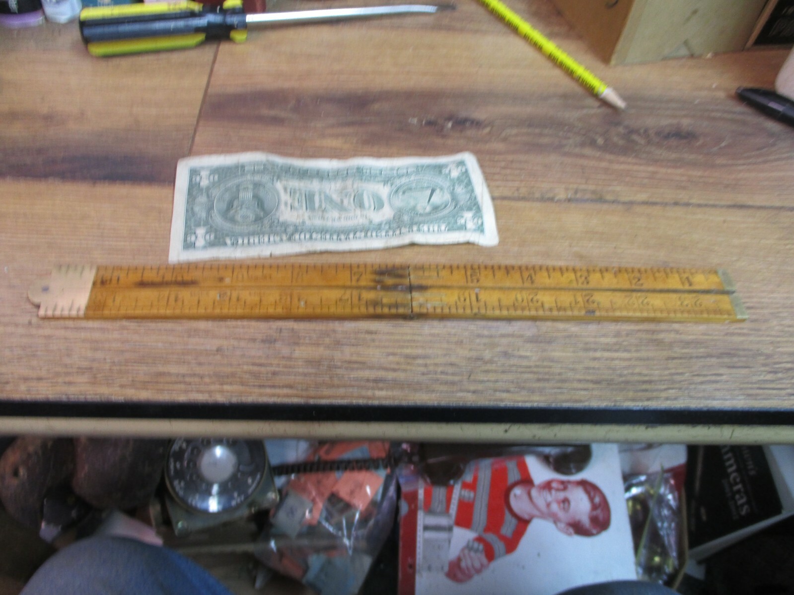 STANLEY No 61 FOUR FOLD 2 FT BOXWOOD RULE ORIGINAL TOOL CARPENTER WOOD RULER