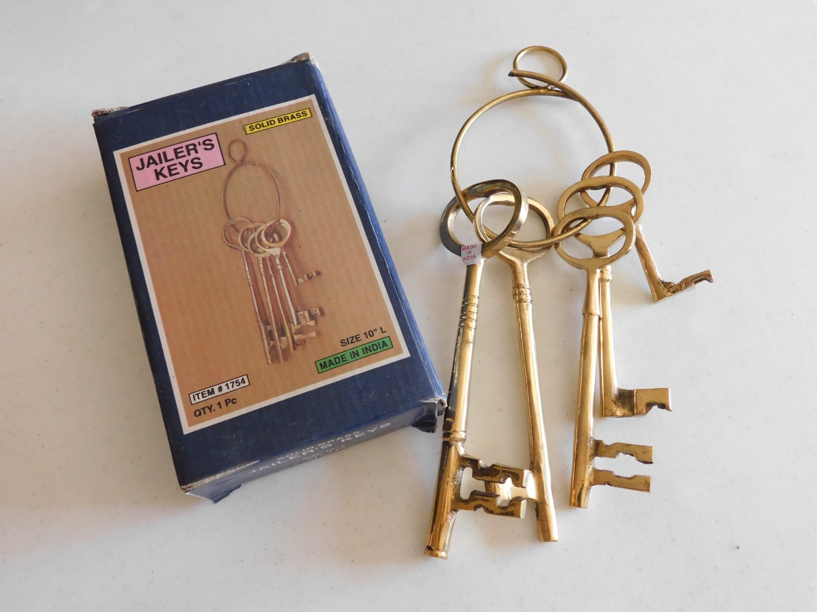 Solid Brass Jailer’s Keys 10″ L