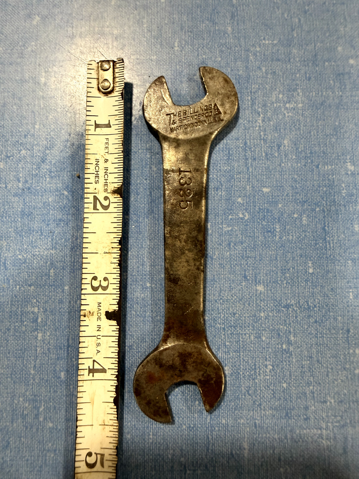 Vintage Billings & Spencer No. 1325 Open End Wrench 3/16 & 1/4 O.C. Hartford USA