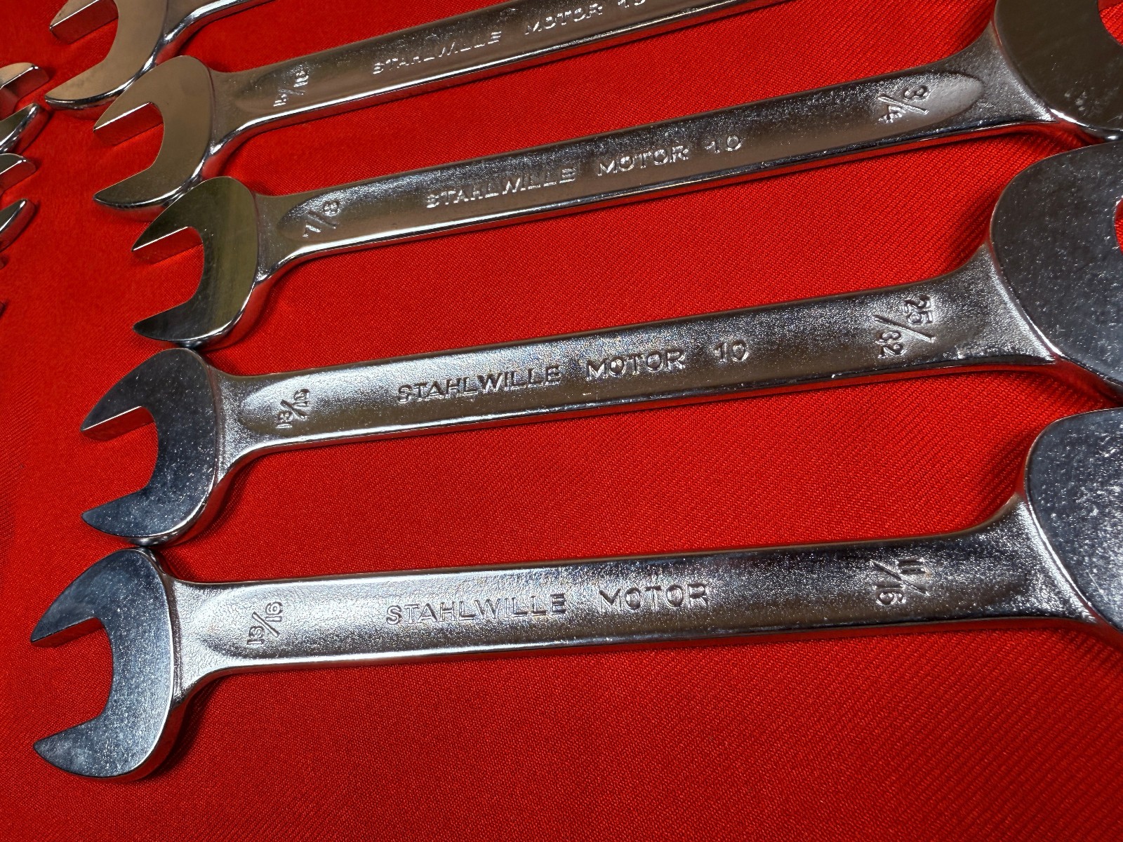 NOS 11 pc Vintage Stahlwille SAE Open End Wrench Set 10 Motor Series 1/4 -1-1/8″