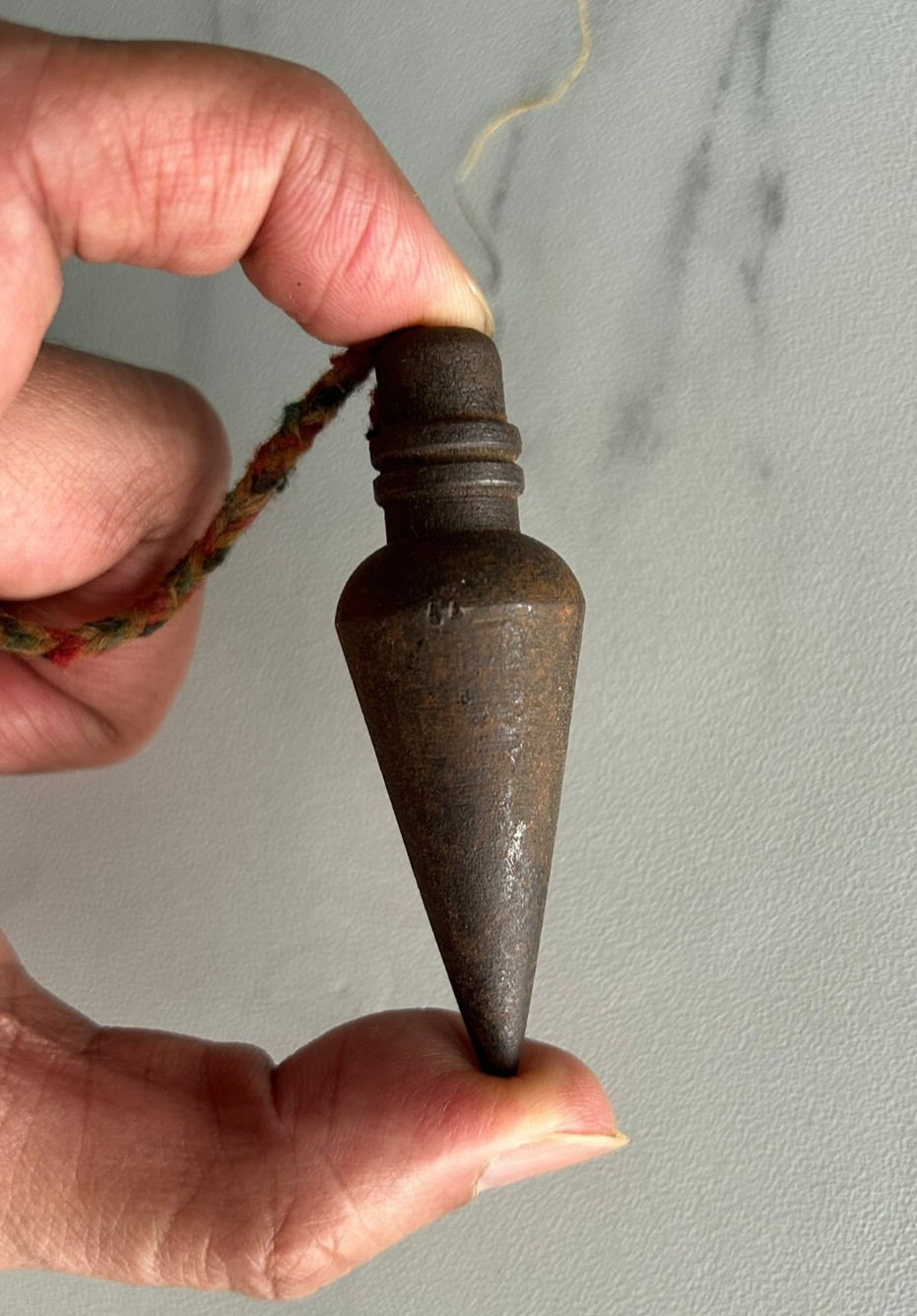Vintage Iron Plumb Bob Cone Shape Masonry Carpenter Leveling Tool Collectable