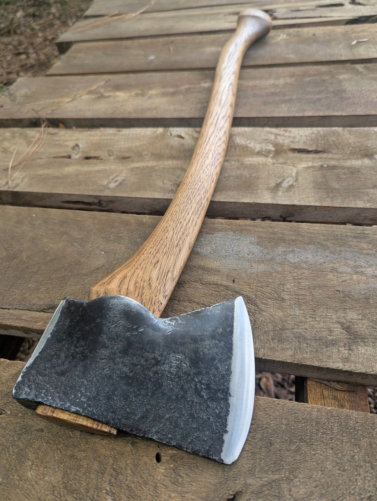 Vintage 3.5lb Plumb Jersey Pattern Single Bit Axe Head On Custom Hickory Handle