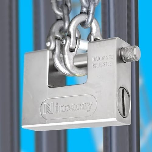 Heavy Duty Padlock Stainless Steel Anti-Drill Container Garage 5 Keys