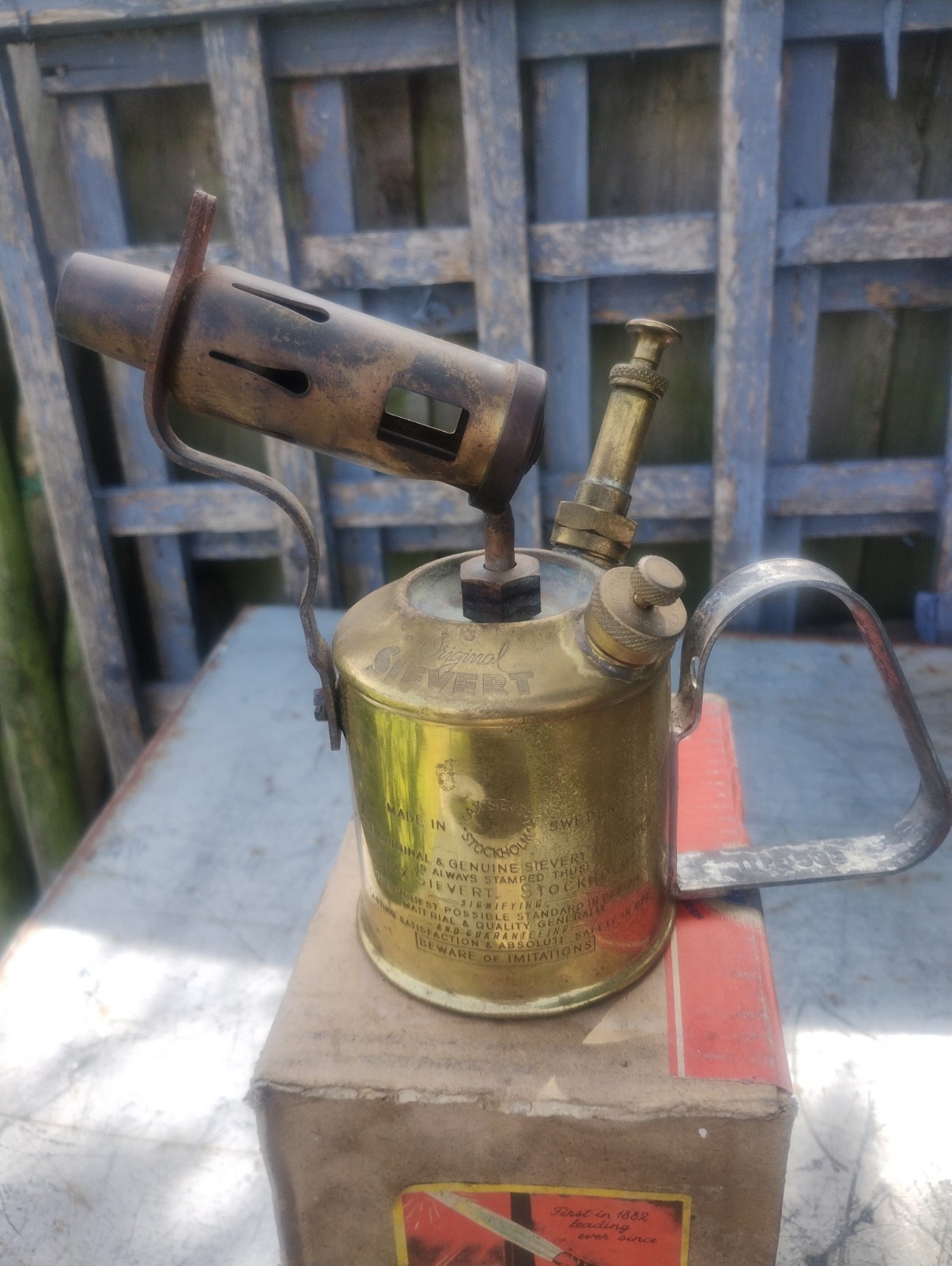 VINTAGE SIEVERT 538 BLOWLAMP, ORIGINAL BOX, PRICKERS & INSTRUCTIONS, GOOD COND