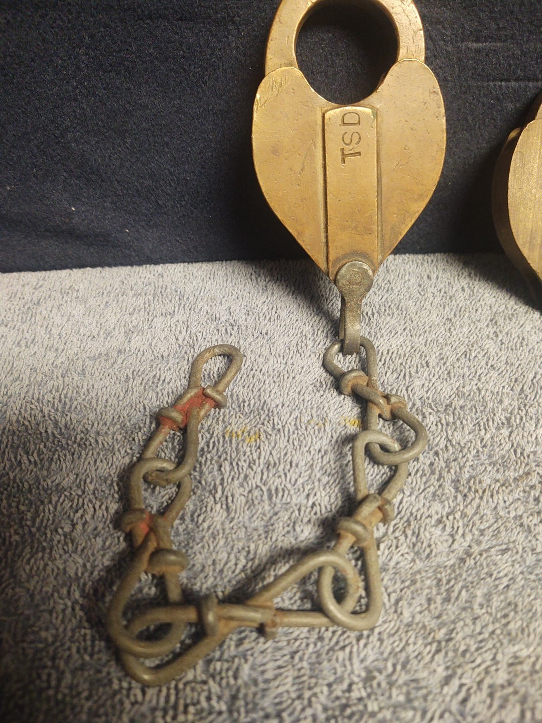 Lot of 2 Vintage Padlocks, Climax and one Unbranded Brass Gated Padlock No Keys