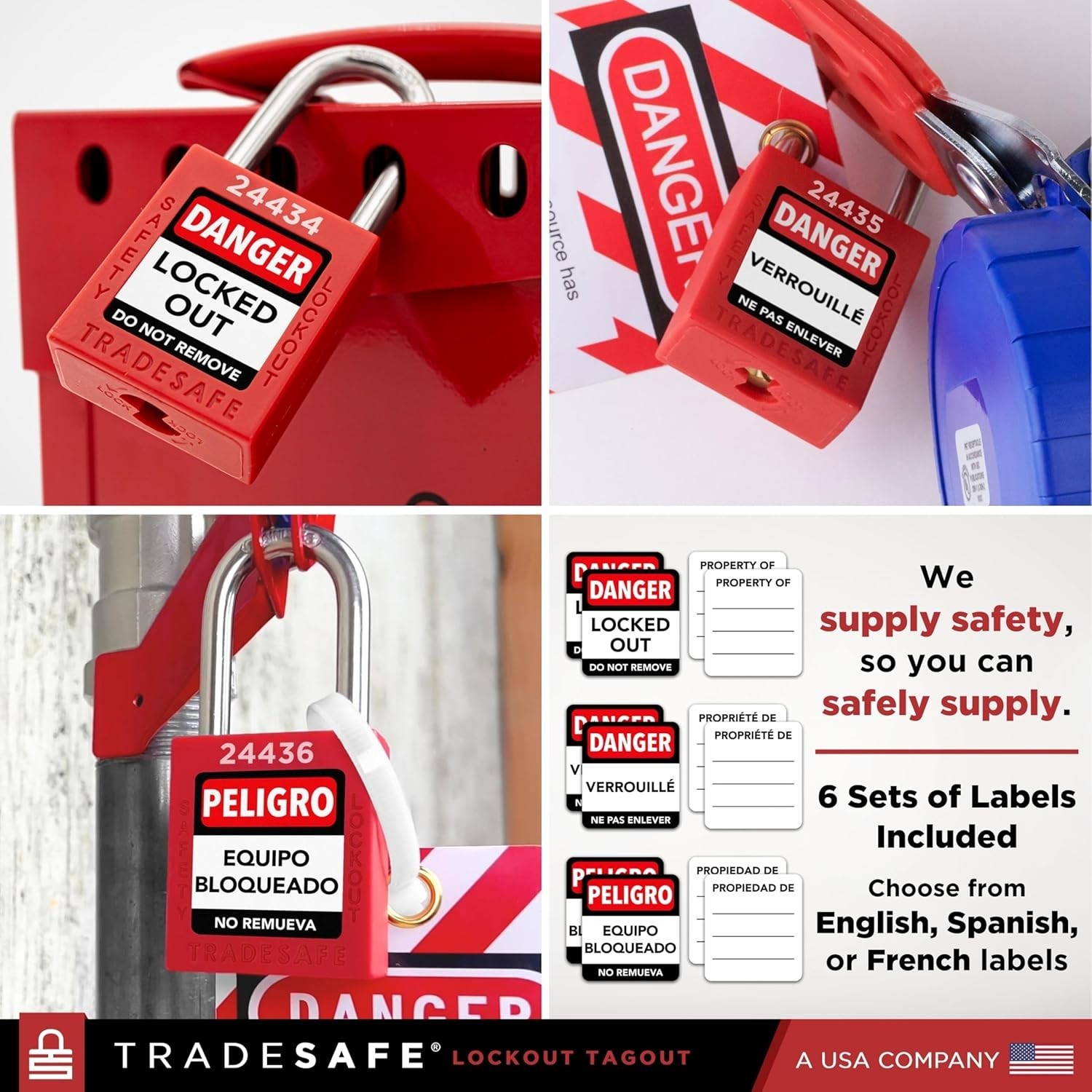 Lockout Tagout Locks Set of 10 Red OSHA Compliant Safety Padlocks with Keys