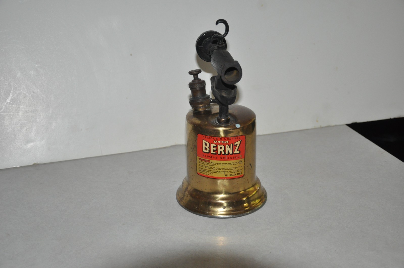 Vintage Otto Bernz Blow Torch All Brass With Sticker