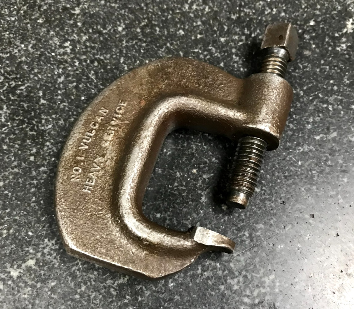 VINTAGE J.H. WILLIAMS & C0. No. 1 VULCAN HEAVY SERVICE C CLAMP MADE IN THE USA!