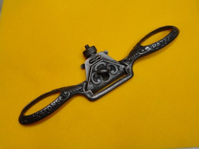 Early PRESTON’S PATENT Spokeshave Ornate Spoke Shave w/ Flat Bottom