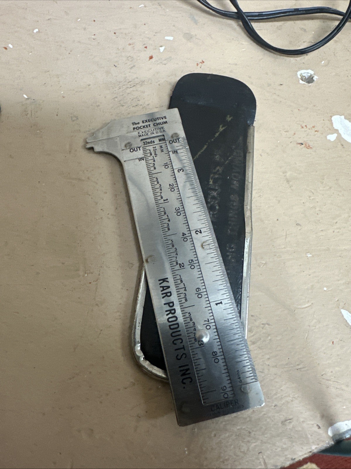Vintage KAR Products The Executive Pocket Chum Caliper With Case Made In USA