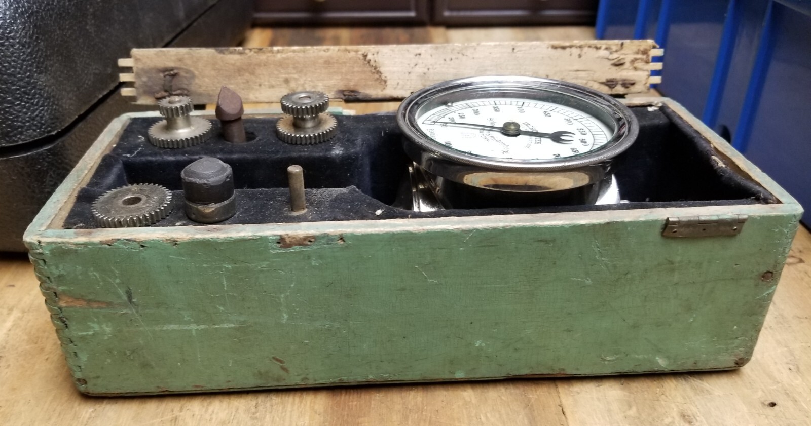 Schaeffer & Budenberg Tachometer – 1883 patent – In original wooden box – WOW!