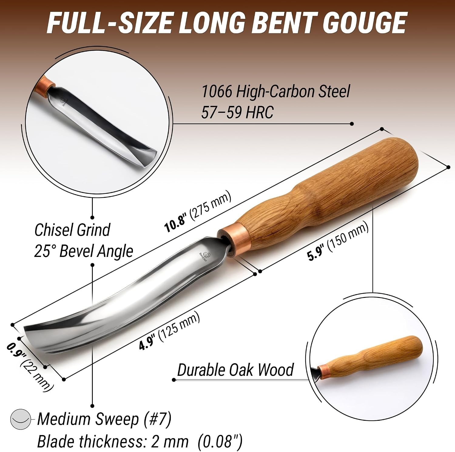 Wood Carving Gouge 7L 22 Spoon Carving Tools Bowl Gouge Wood Chisels Chisel Set