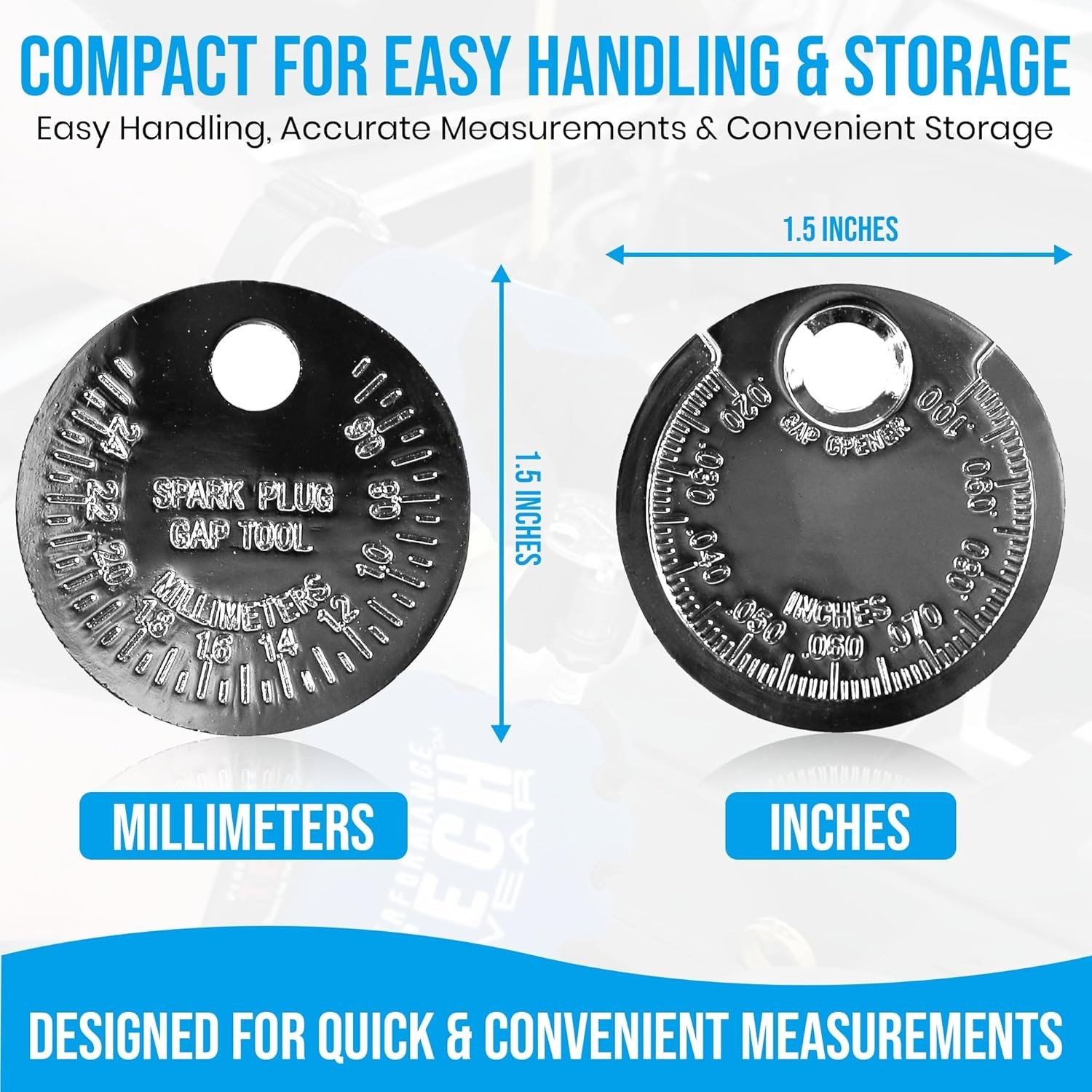 Accurate Coin-Style Spark Plug Gap Gauge – 3 Pack with Versatile Measurements