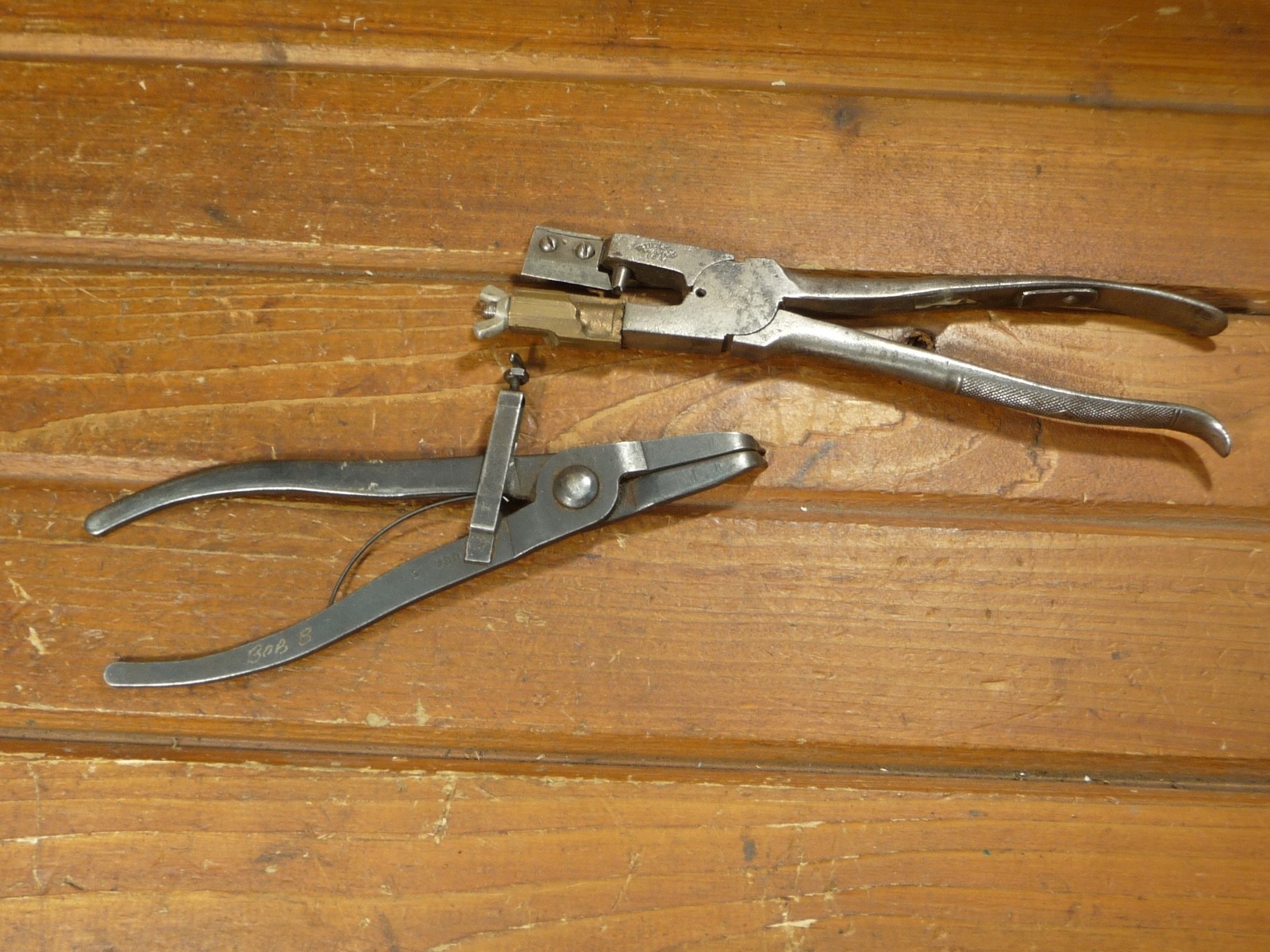 Vintage Snap Ring Pliers & R Heinisch Leather Button Hole Cutter Fringe Punch