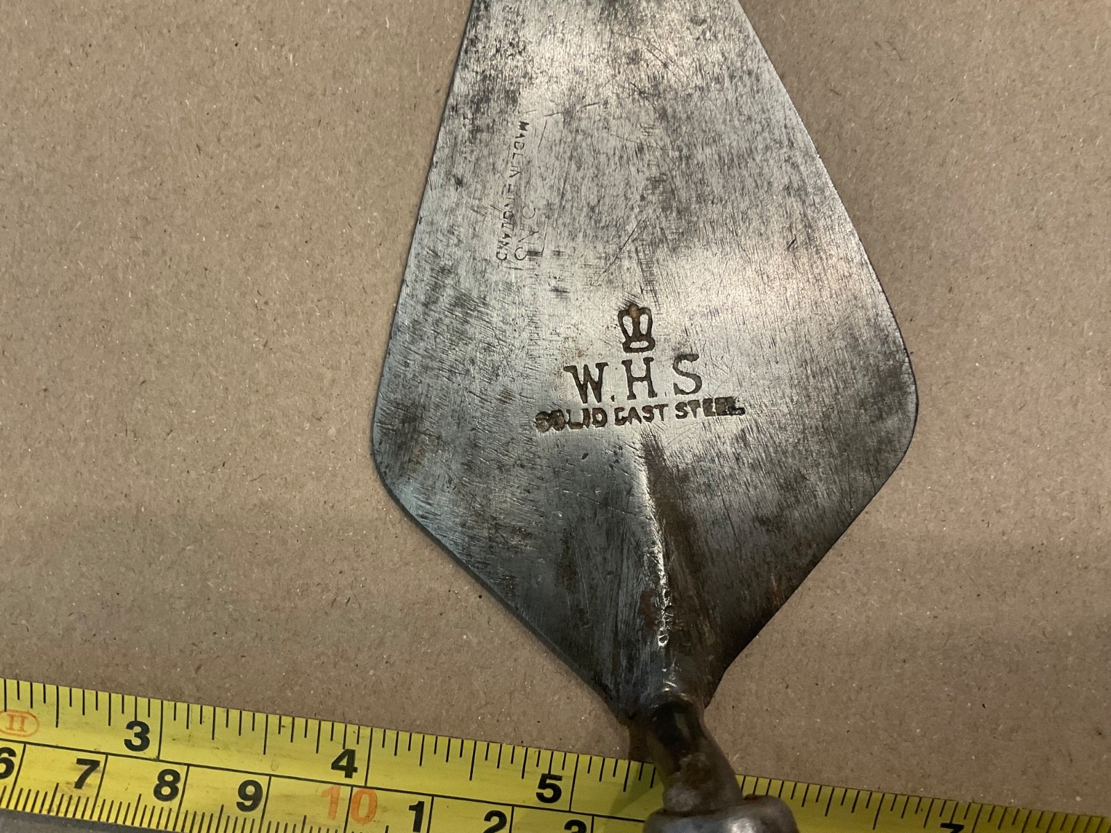 W H S BRADES VINTAGE TROWEL BRICKLAYER BUILDER TOOL GROUT GROUTING POINTING