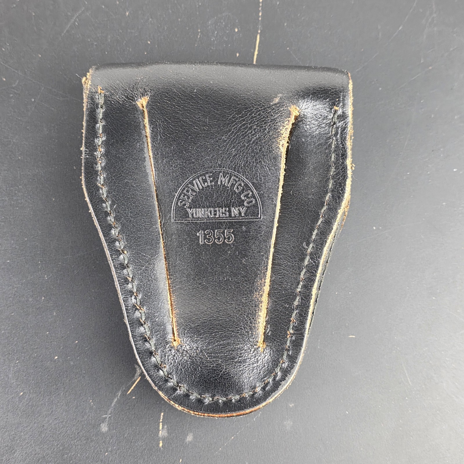 Vintage Black Leather Handcuff Case Pouch Service Mfg Co Yonkers NY 1355