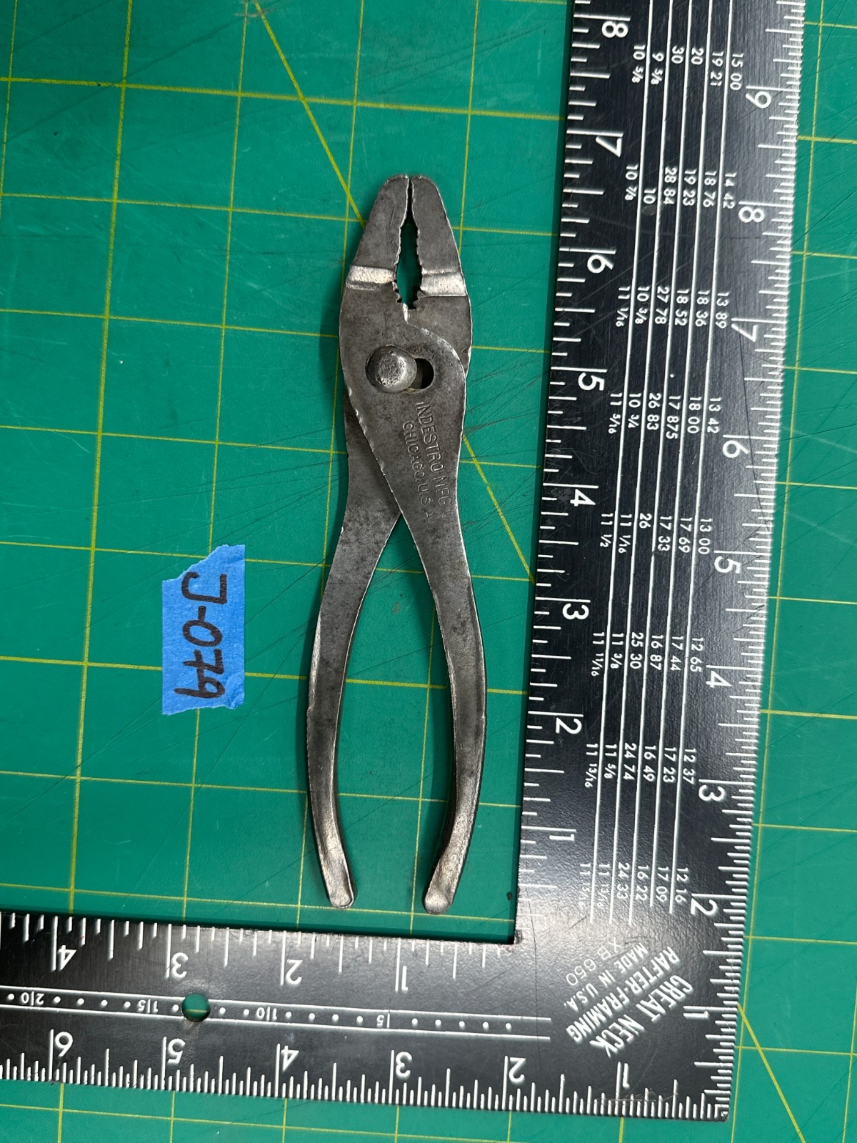 Vintage 6.25″ Indestro Mfg Co. Thin Nose Slip Joint Pliers Tool, Made in USA