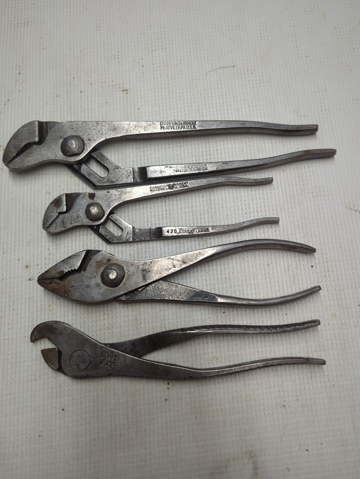 Vintage Channellock Pliers 417, 420, 426 & One Pair Of GB Pliers USA Pat. 1953