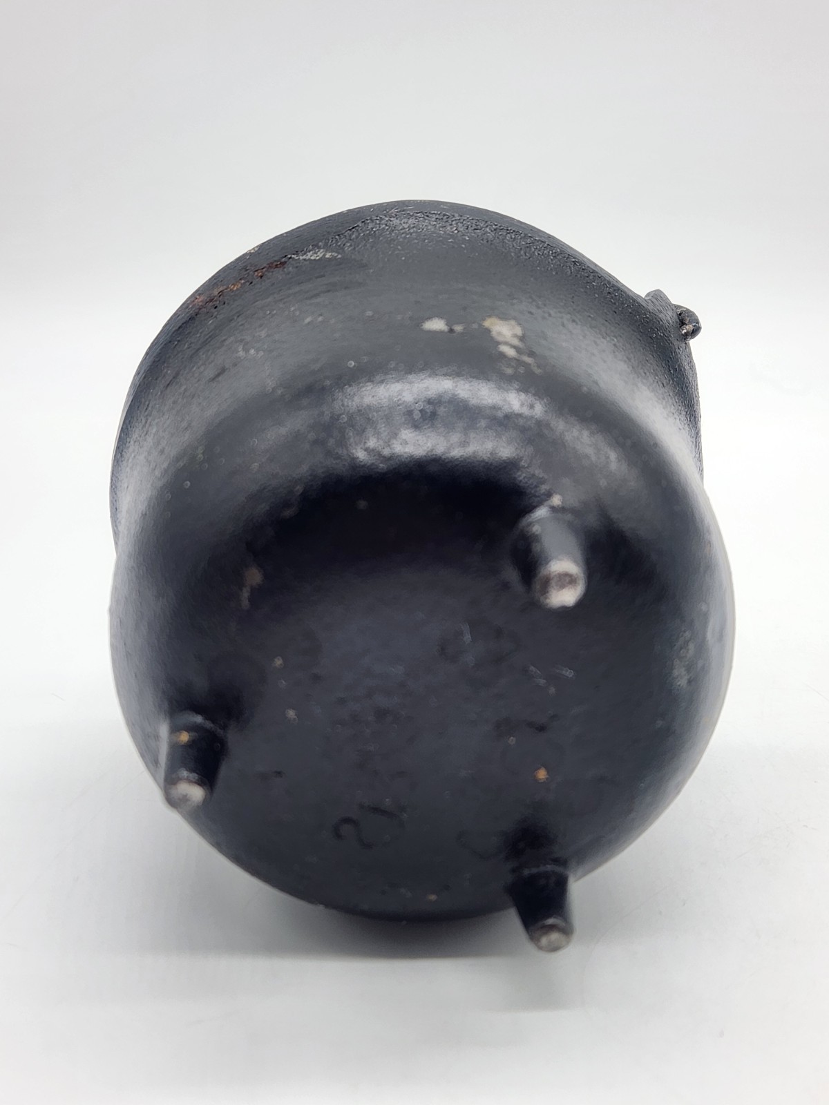 Vintage Decorative Small Cast Iron Cauldron Smelting Pot Stamped 213 3 Legs