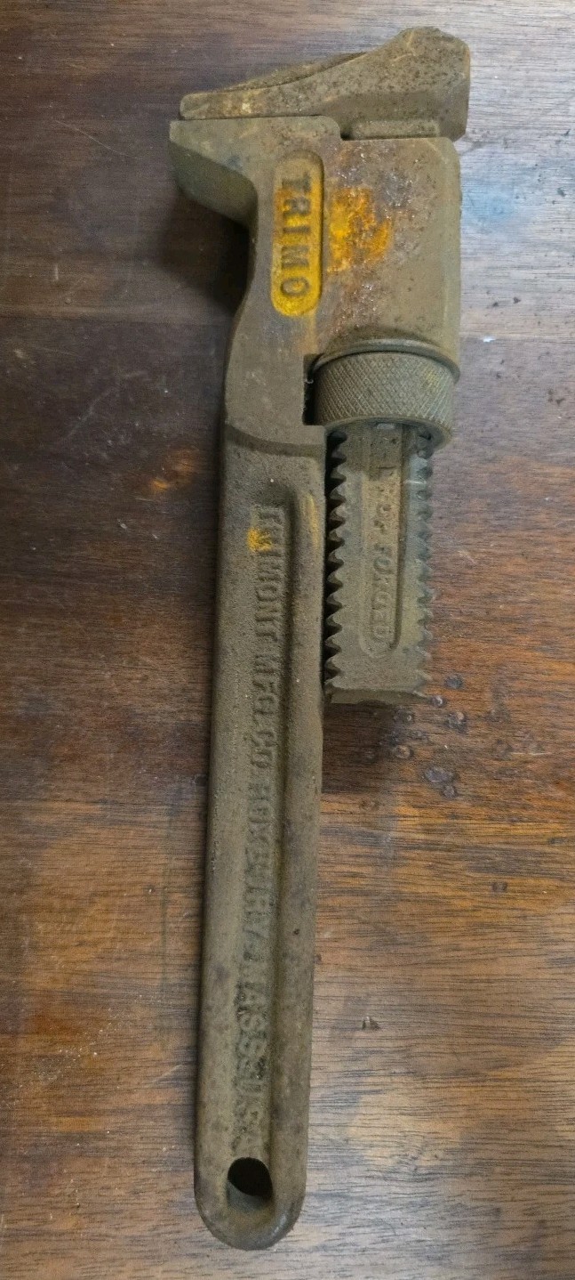 Vintage Trimont Mfg Co. 12″ Adjustable Pipe Wrench – Trimo Spud Monkey Wrench