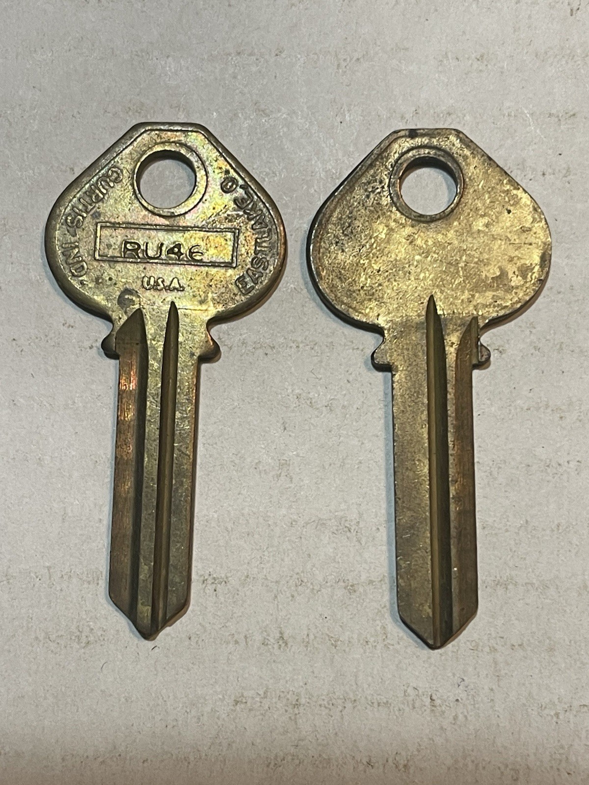 Lot of 2 CURTIS RU46 Key Blanks USA Uncut Blank Brass NOS Corbin Russwin locks