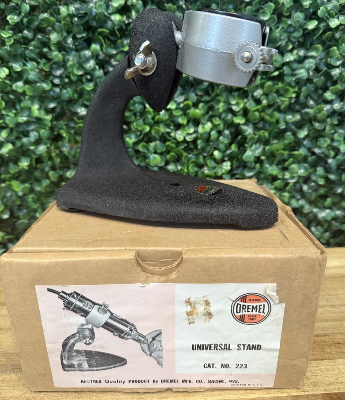 Vintage Dremel No. 223 Cast Iron Universal Stand Power Tool Accessories USA Box