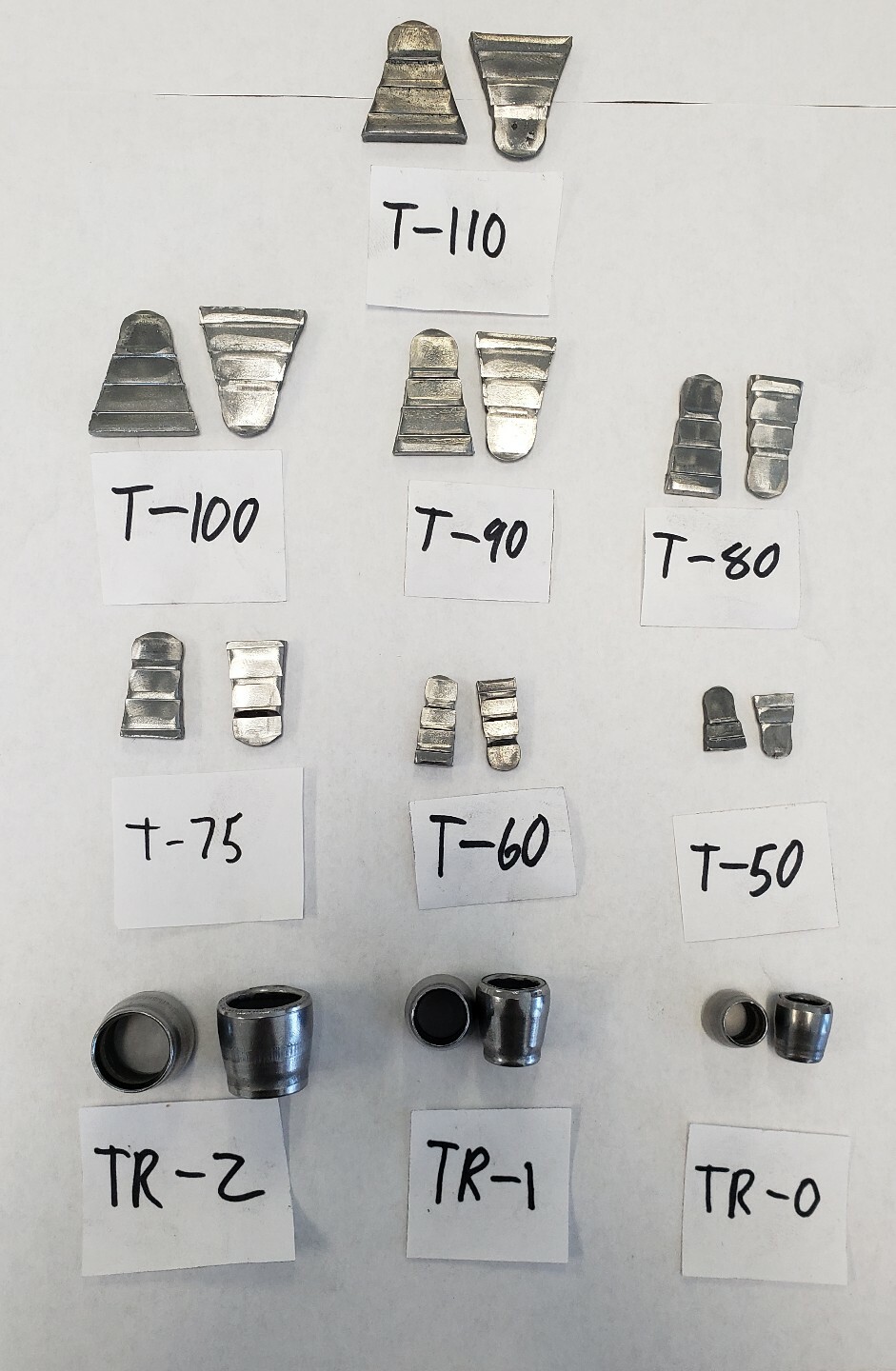 36 small flat wedges for hammers, hatchets, and tack hammers 3 sizes