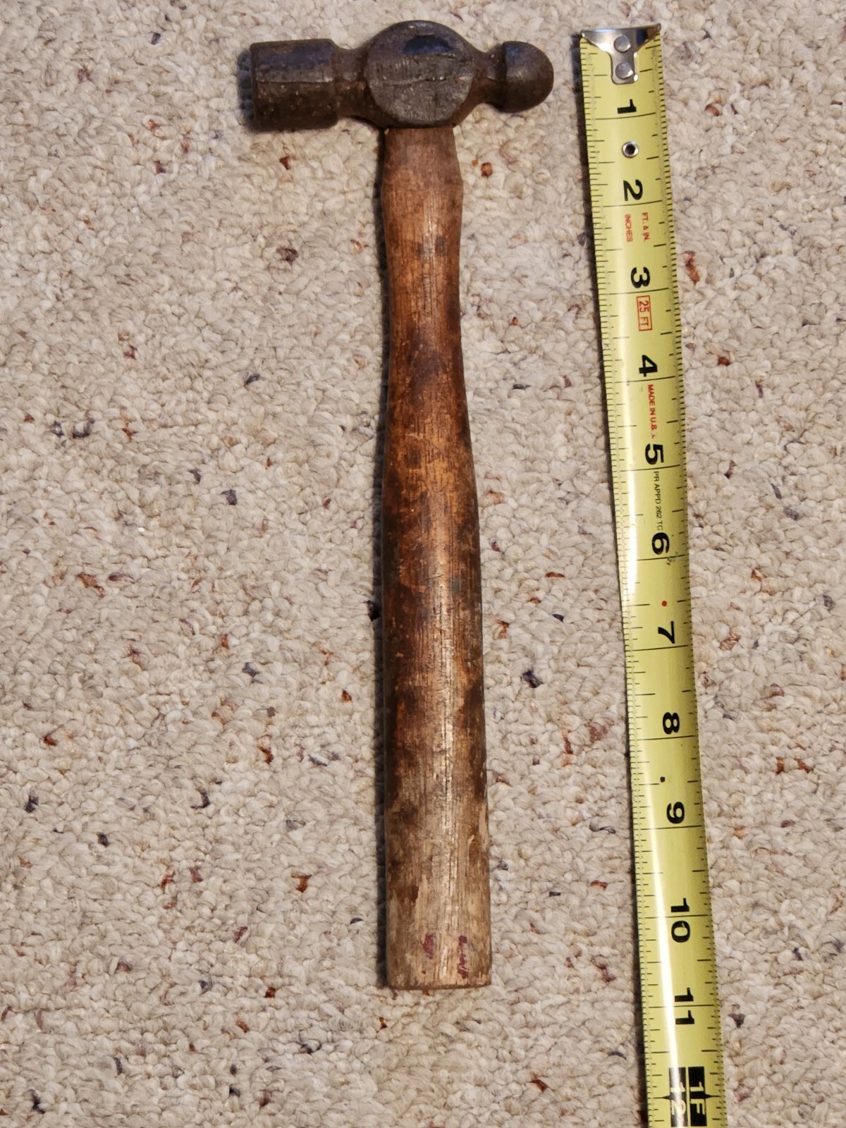 Vintage Small Ball Peen Hammer 12 oz. 10.5 in total length