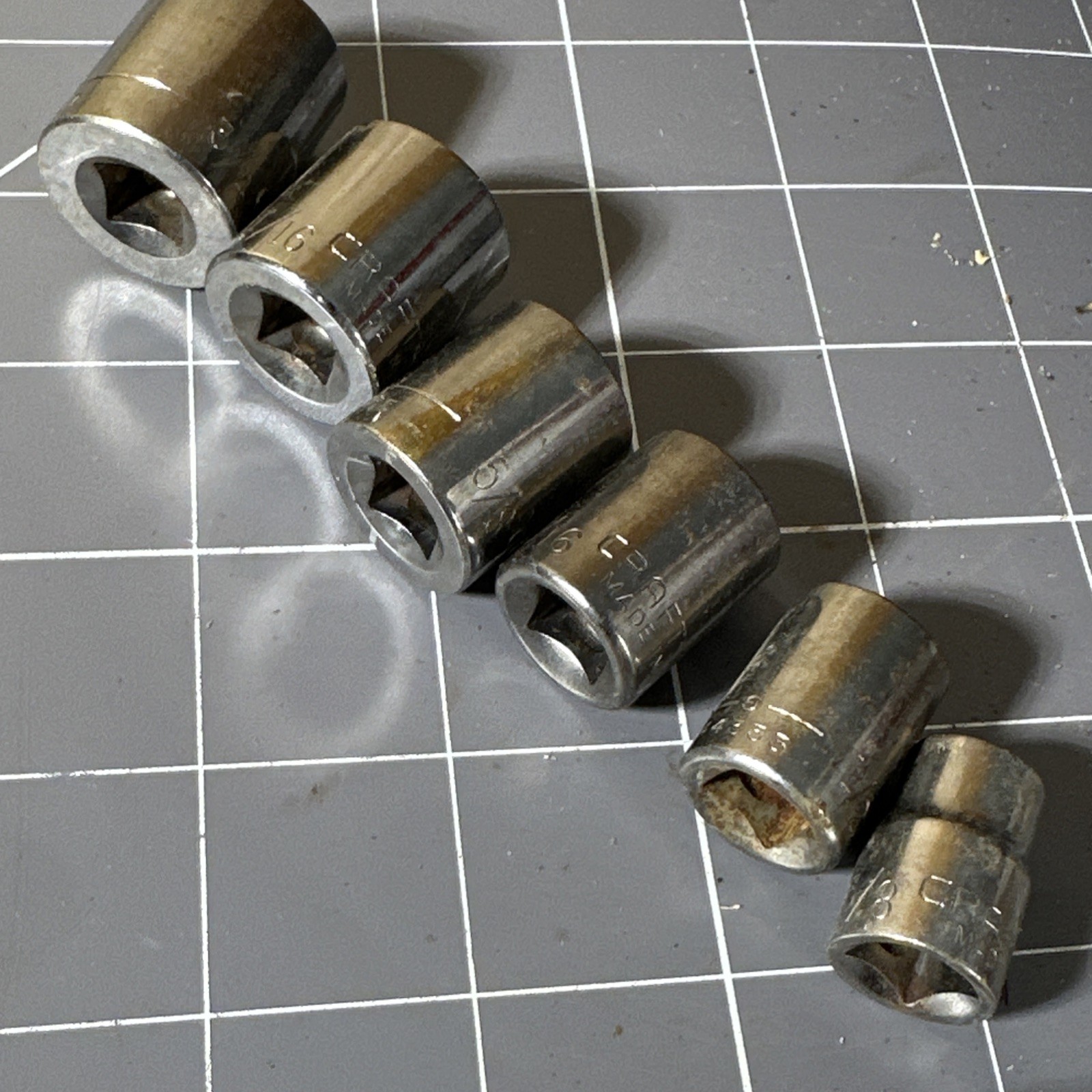52pc Sears Craftsman USA 1/4 3/8 Mechanics Tool Socket Set In Pouch Vintage
