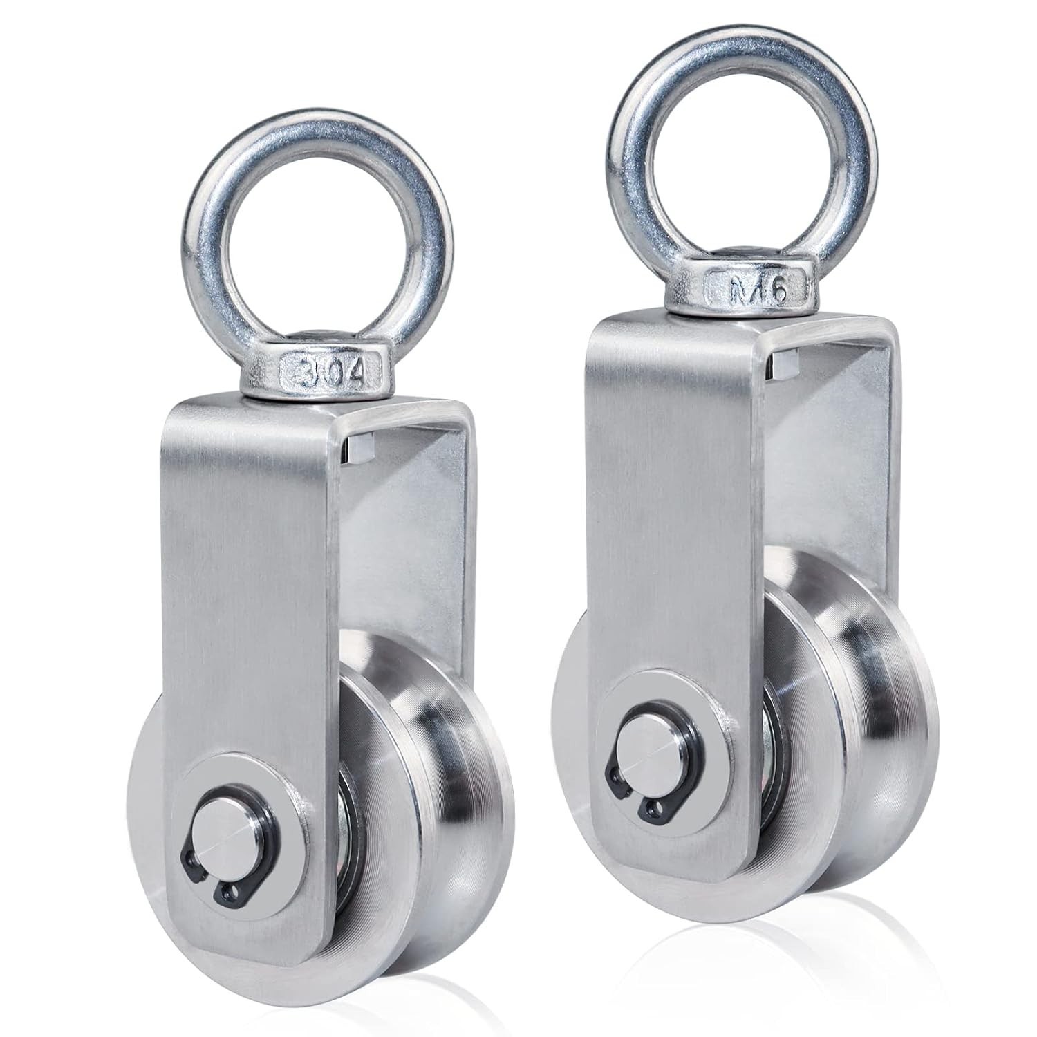 Versatile Cable Pulley Wheel 2 Pack – Stainless Steel, Heavy Duty, 360° Rotation