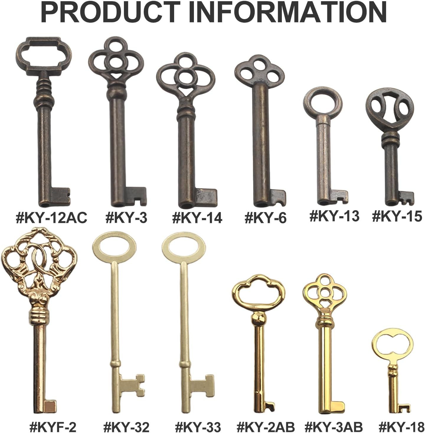 Skeleton Key Set,Universal Skeleton Replacement Keys | Vintage Keys Kit for Anti