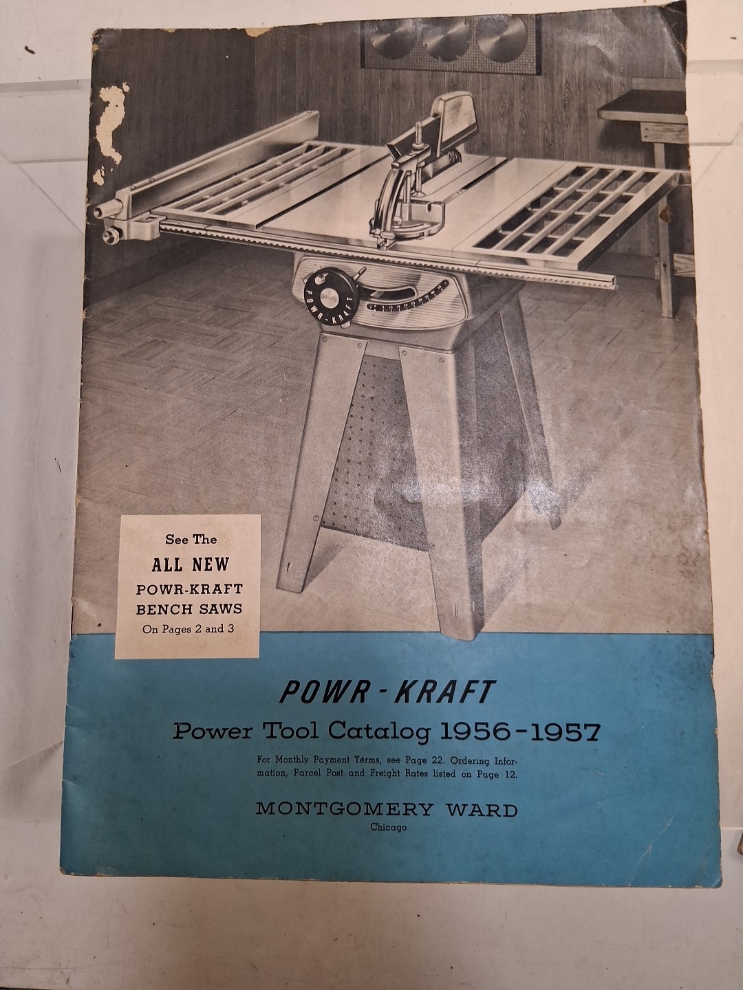 1954-55 Montgomery Ward Powr-Kraft Power Tool Catalogs & 1956-57 MONTGOMERY WARD