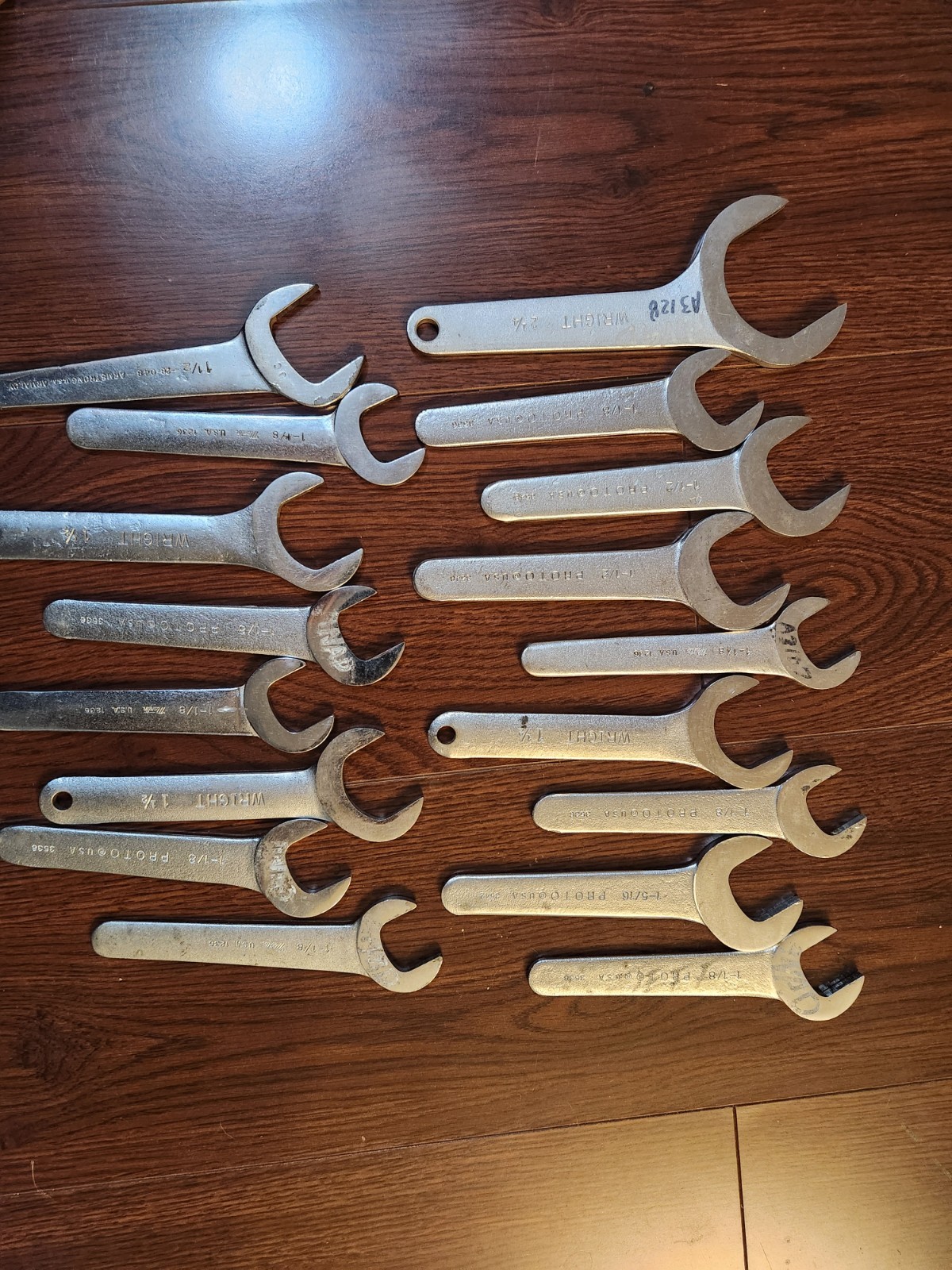 Open End Angle Service Wrenches Various Brand And Sizes.