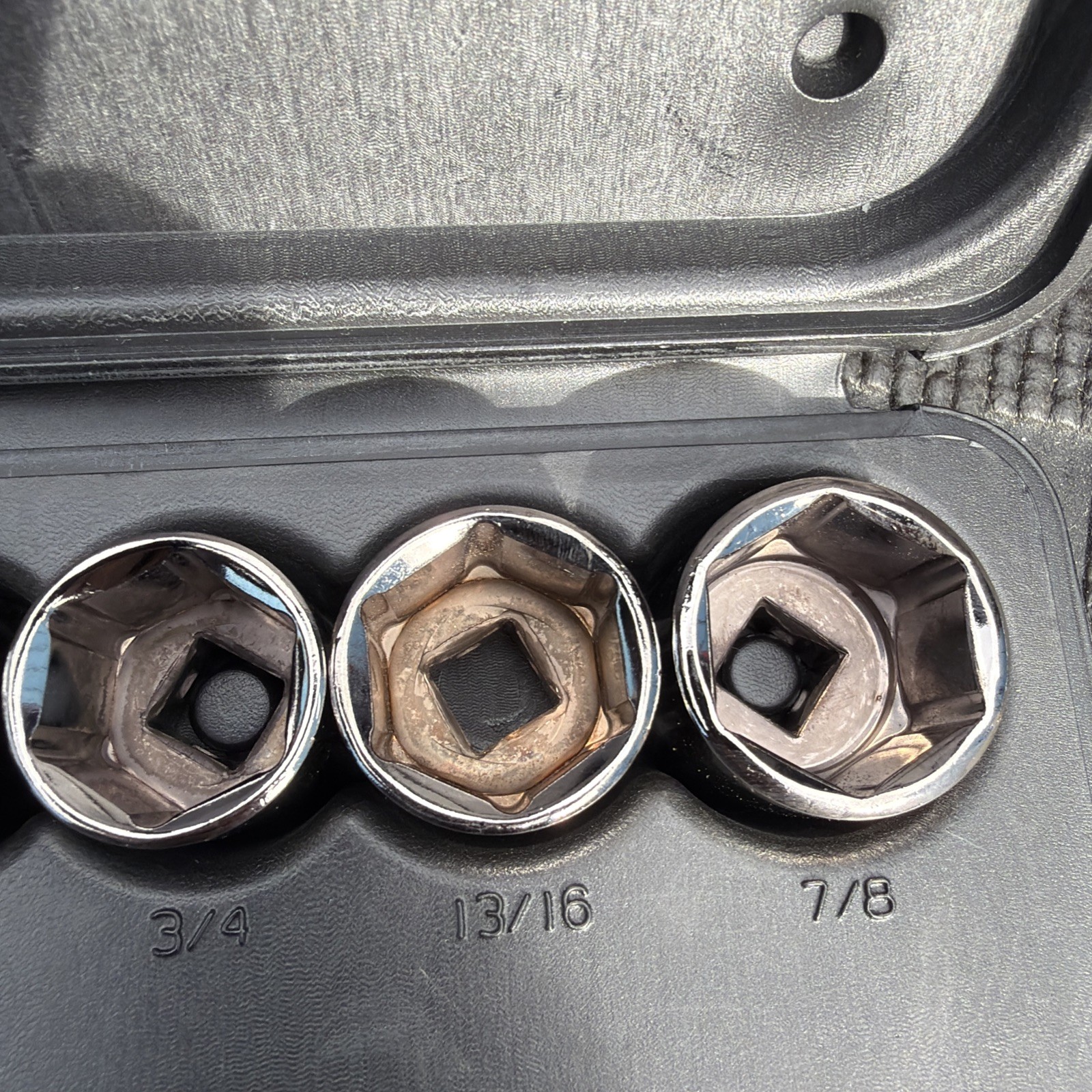 Sears Craftsman Usa Nos 9 SAE Sockets And Case Only 6 Point 34553