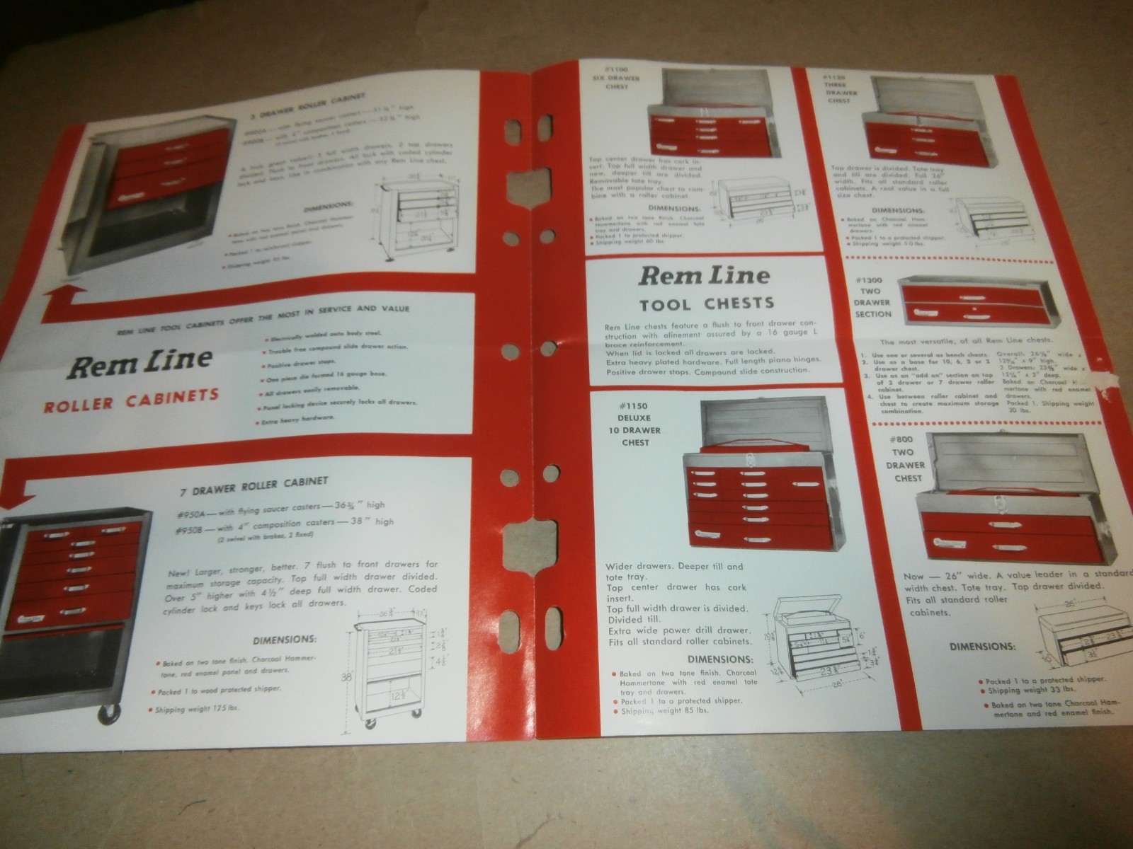 Vintage 1960 Rem Line Tool Chest Cabinets Brochure