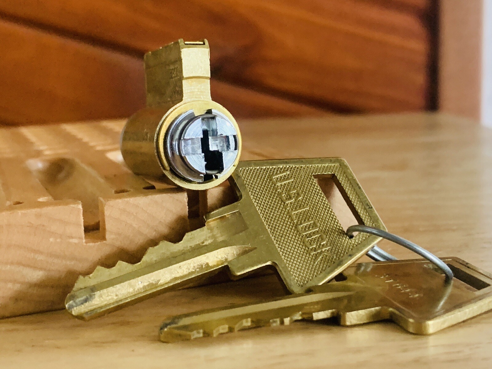 U.S. Lock Security Key in Knob kik w 2 Keys Locksport Brass NOS Las Vegas Joblot