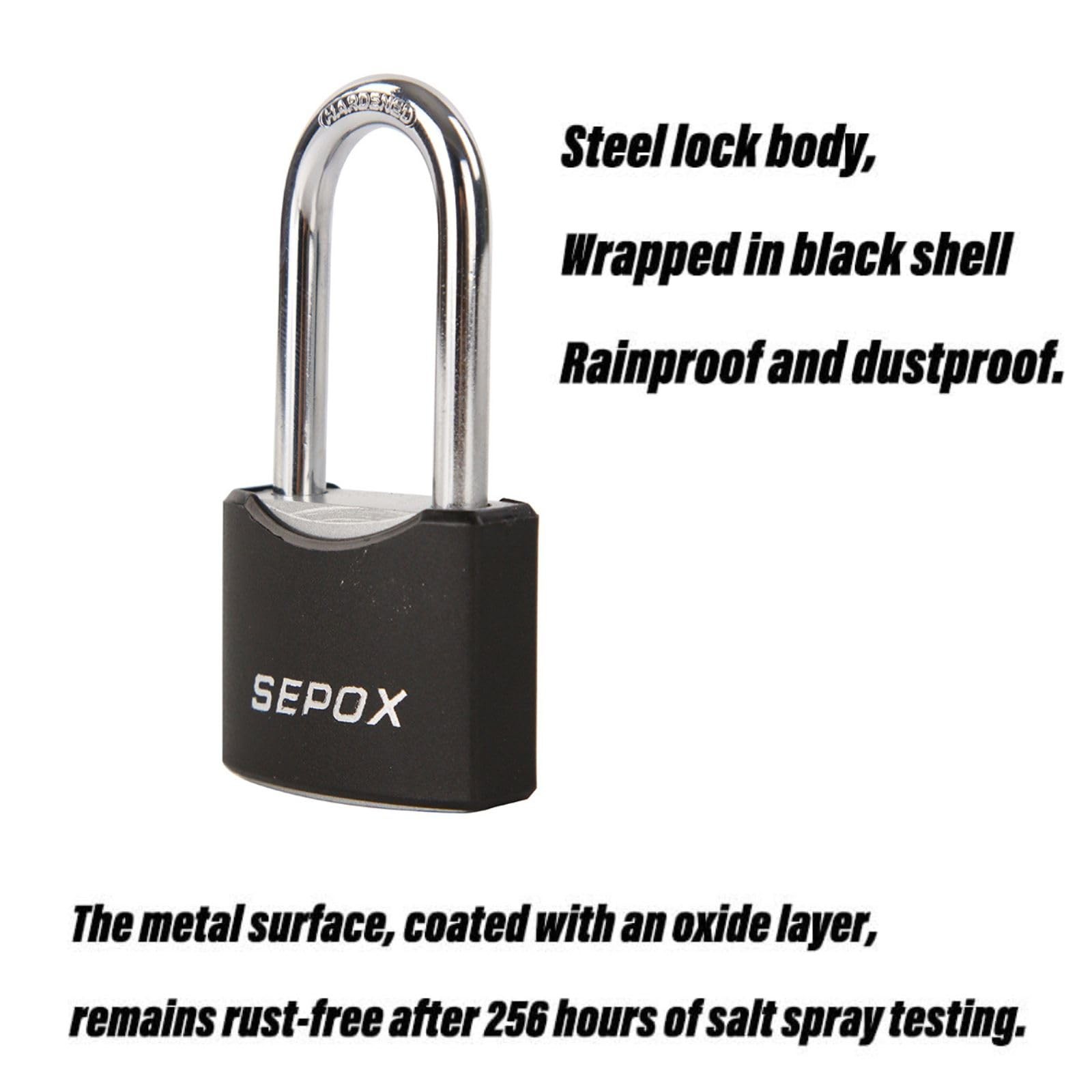 2-Pack Heavy Duty Outdoor Padlocks, Keyed Alike – 1-9/16″ Solid Steel, 1-3/4″