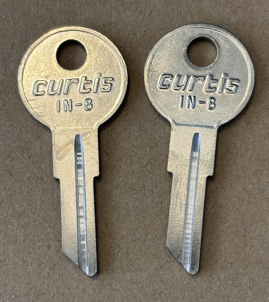 Key Blank Curtis #IN-8 silver tone. Made in U.S.A. **SET OF 2**