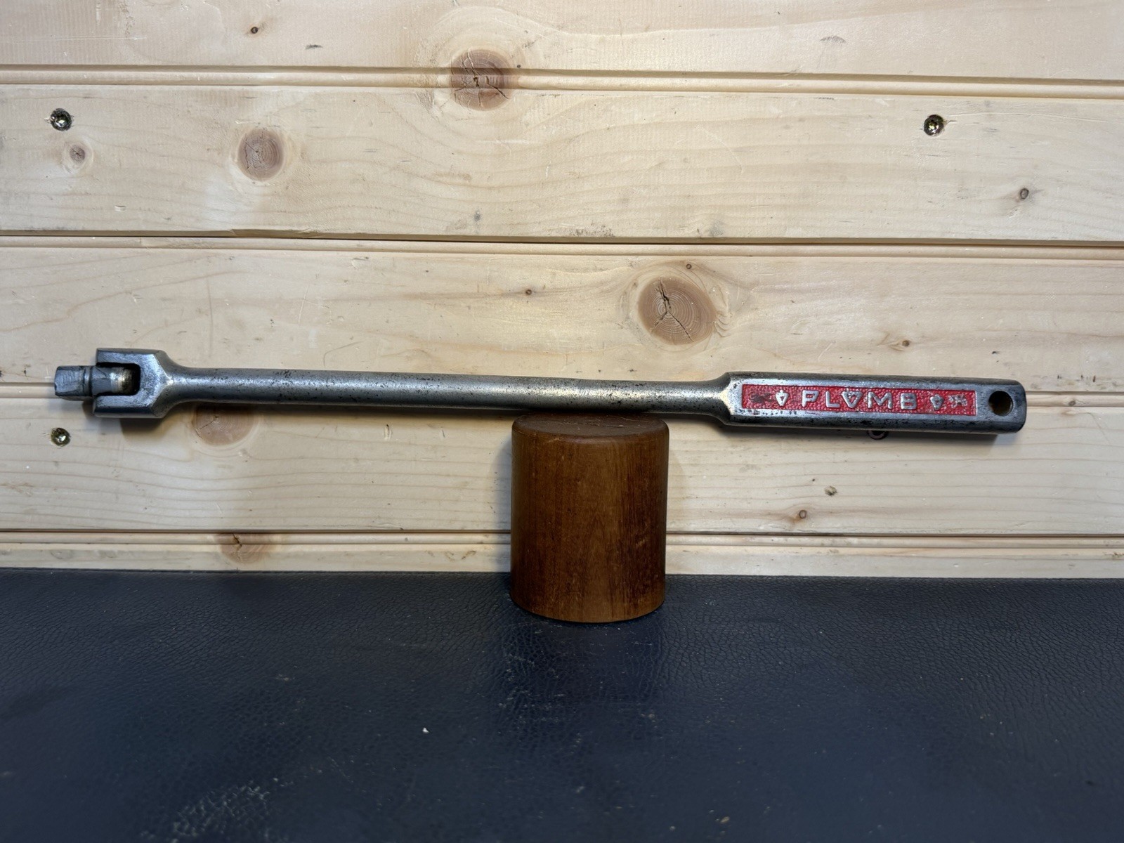 Vintage Plomb 5467 1/2” Breaker Bar Flex Head Pebble Finish Made in USA 16” BE