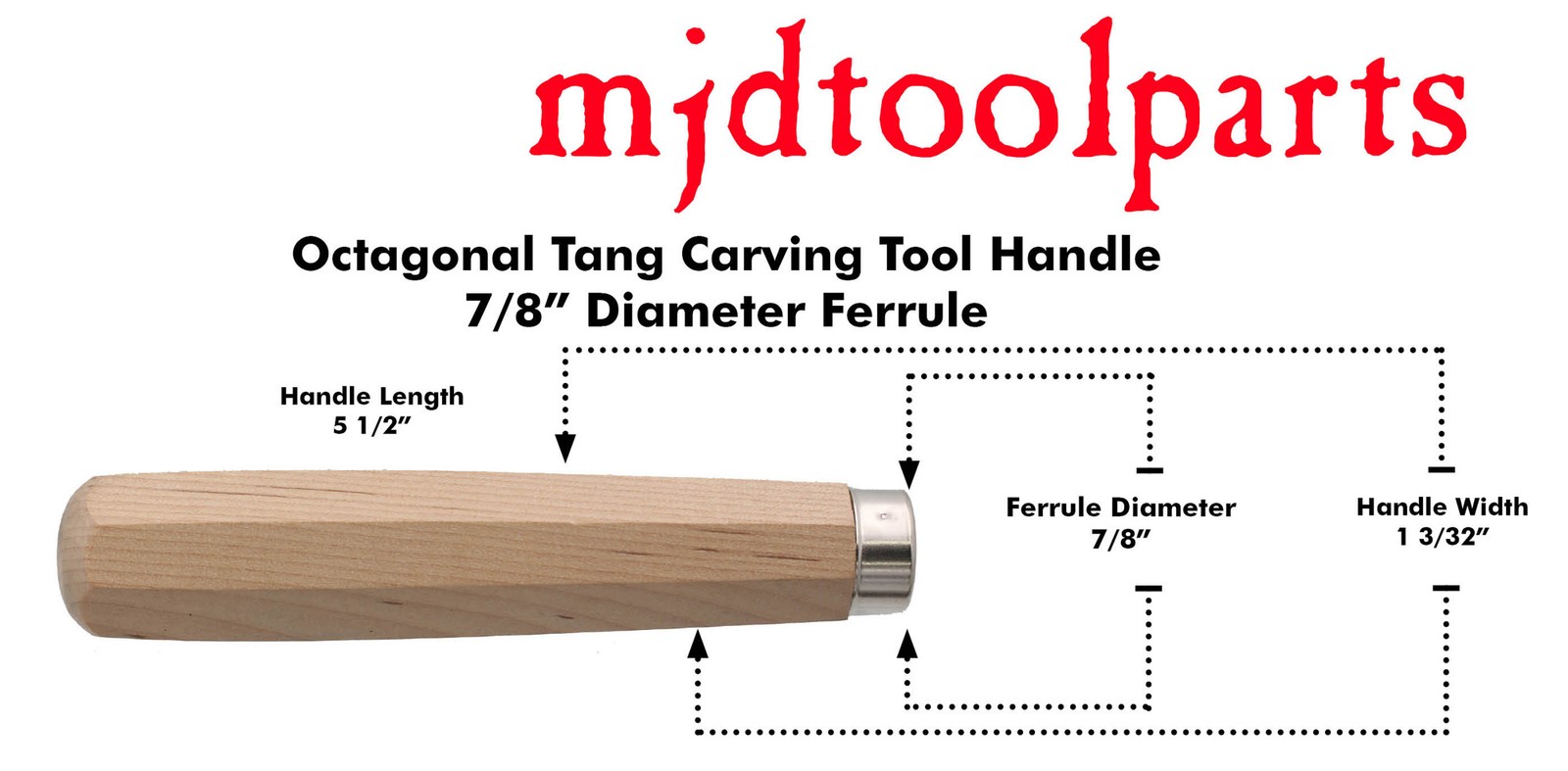 Unused Octagon Carving Tool Handle 7/8″ Diameter Nickel Ferrule – mjdtoolparts