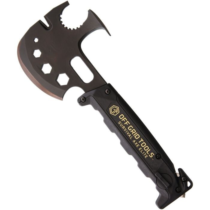 Off Grid Tools Pro Survival Axe With 3.75″ Cutting Edge 5″ Carbon Steel Axe Head