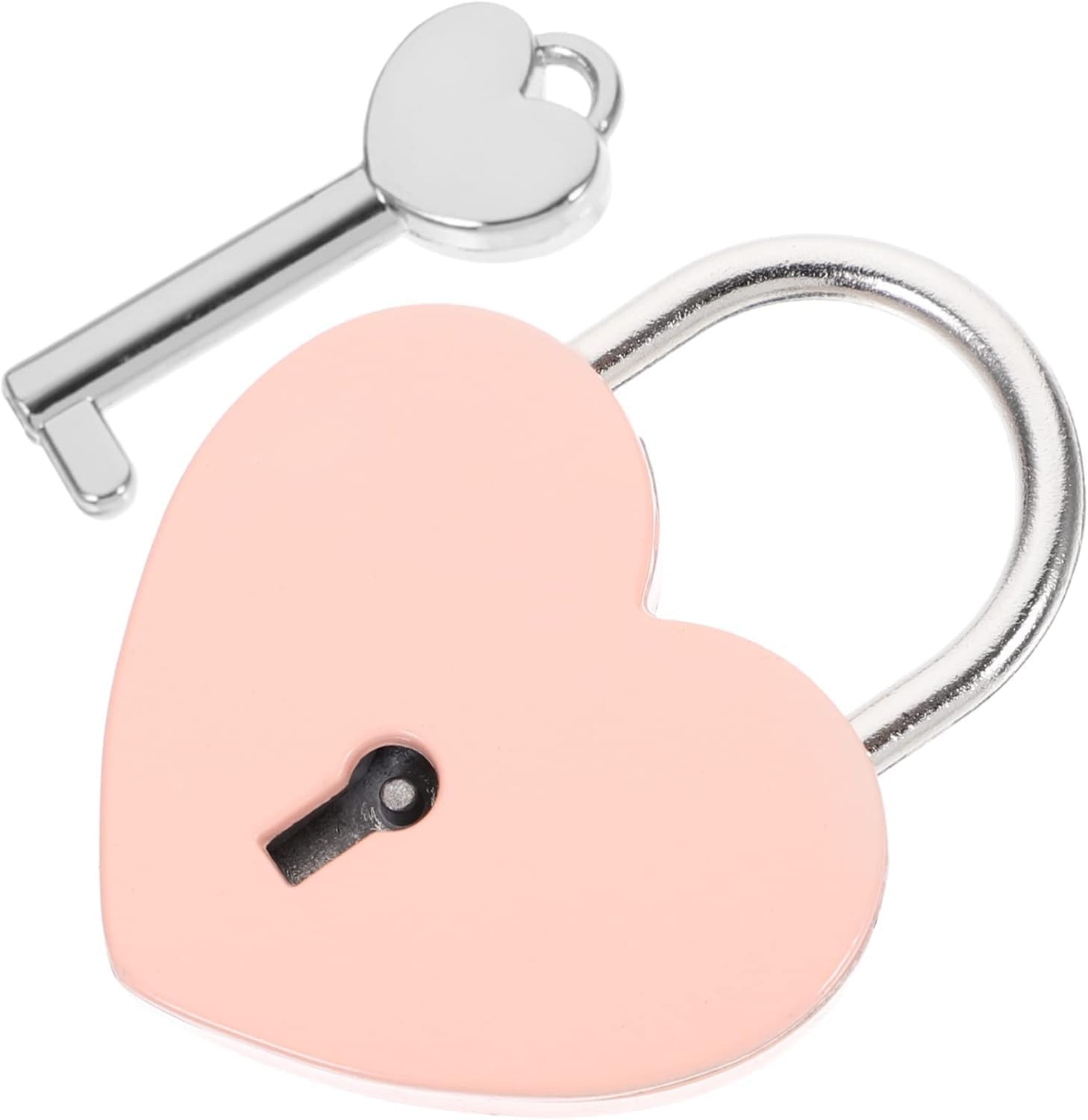 Pink Heart-Shaped Mini Padlock – Cute Metal Lock with Key for Diaries, Jewelr…