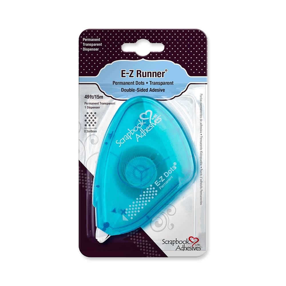 3L Scrapbook Adhesives E-Z Dots Runner Permanent Adhesive Dispenser, 49 Feet